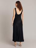 Ghost Maisie Sleeveless Satin Maxi Dress, Black