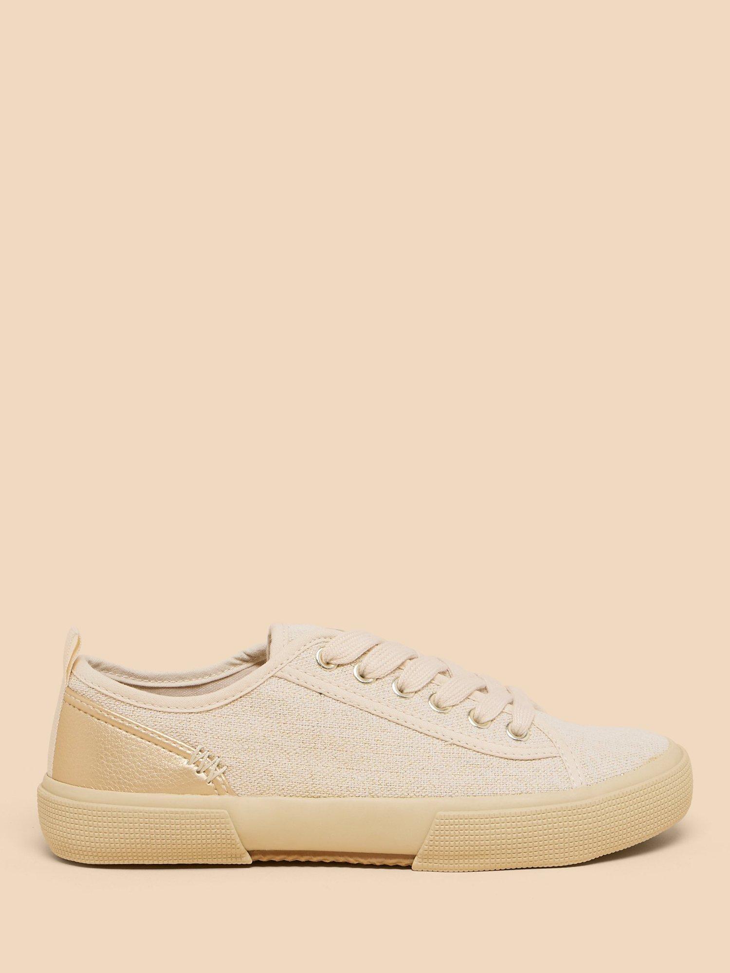 Canvas lace up trainers hot sale