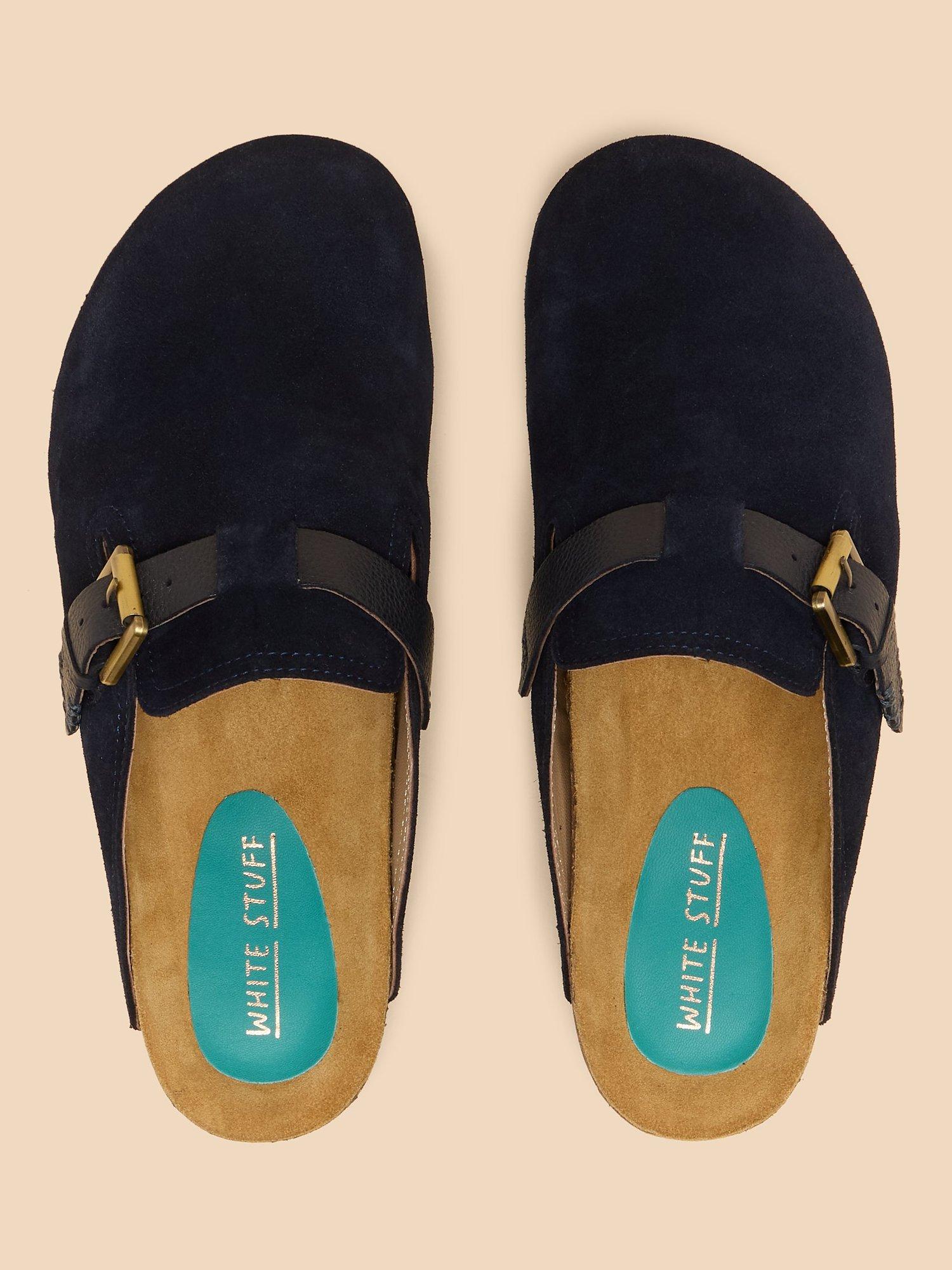 Product image 2 of 4, which shows White Stuff Myrtle Suede Mules, Dark Navy, 3