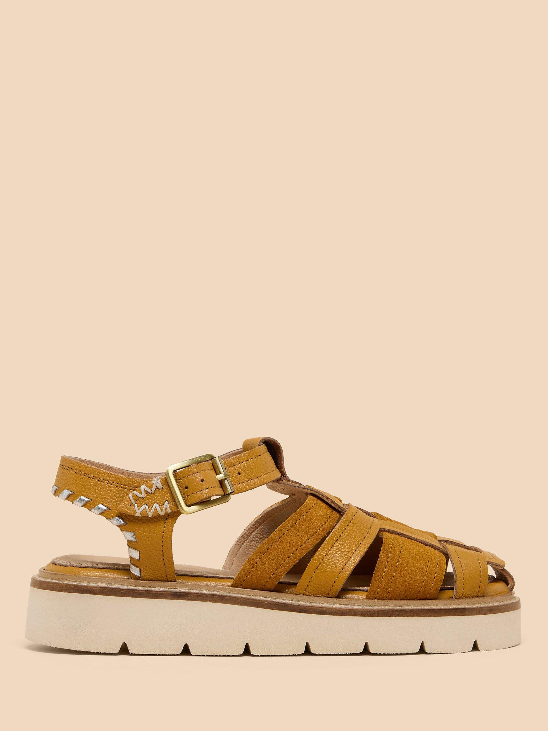 White Stuff Chunky Leather Sandals, Yellow