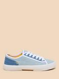 White Stuff Pippa Canvas Lace Up Trainers, Blue