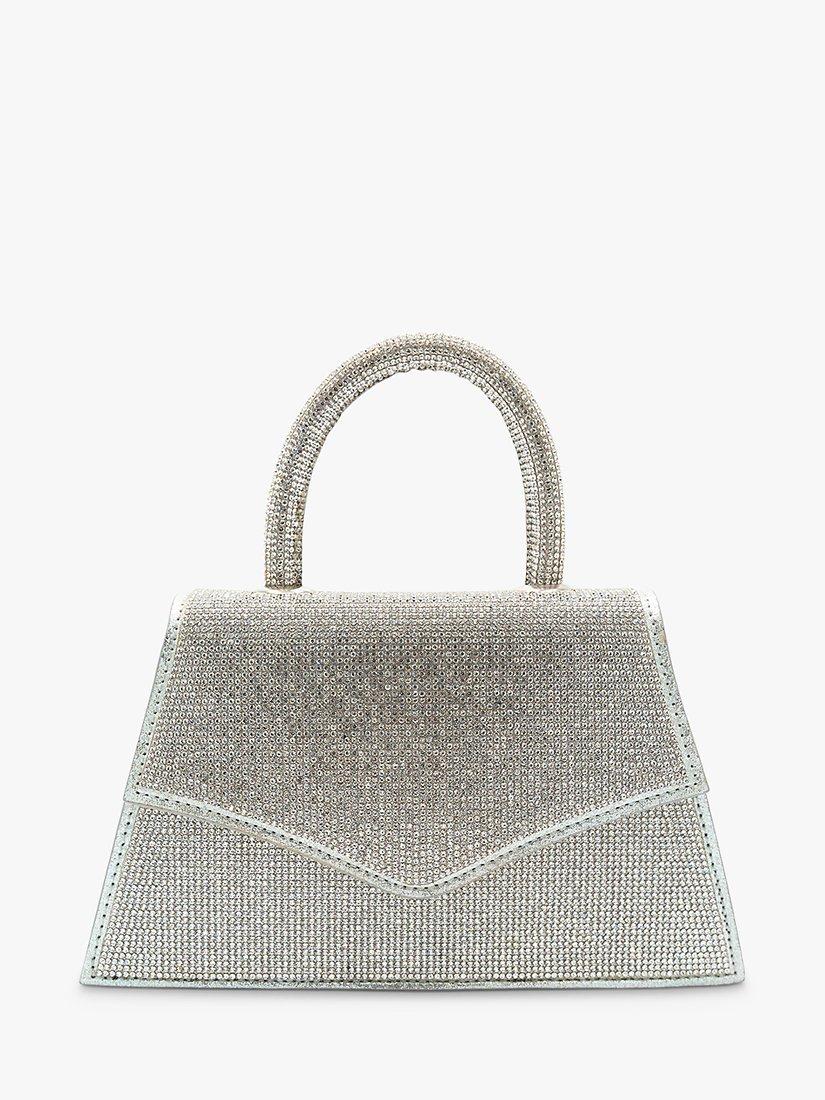 Paradox London Damani Top Handle Diamante Bag, Silver, One Size