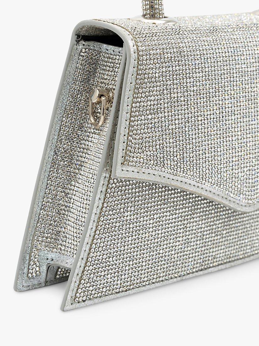 Paradox London Damani Top Handle Diamante Bag, Silver, One Size