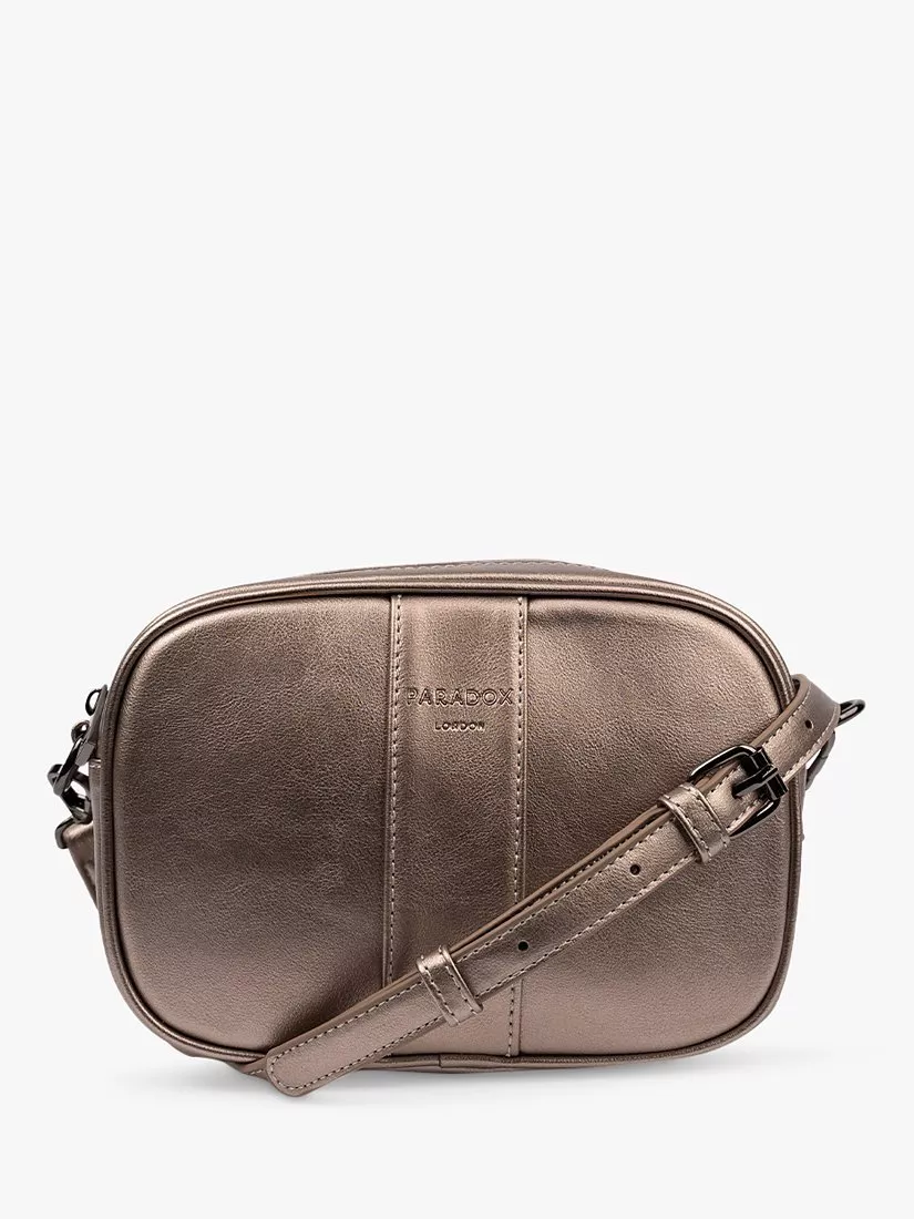 Paradox London Owena Faux Leather Cross Body Camera Bag Pewter One Size