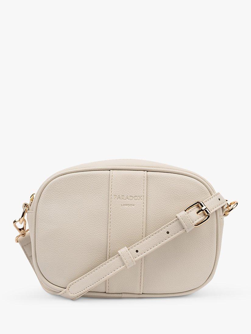 Paradox London Owena Faux Leather Cross Body Camera Bag, Cream, One Size