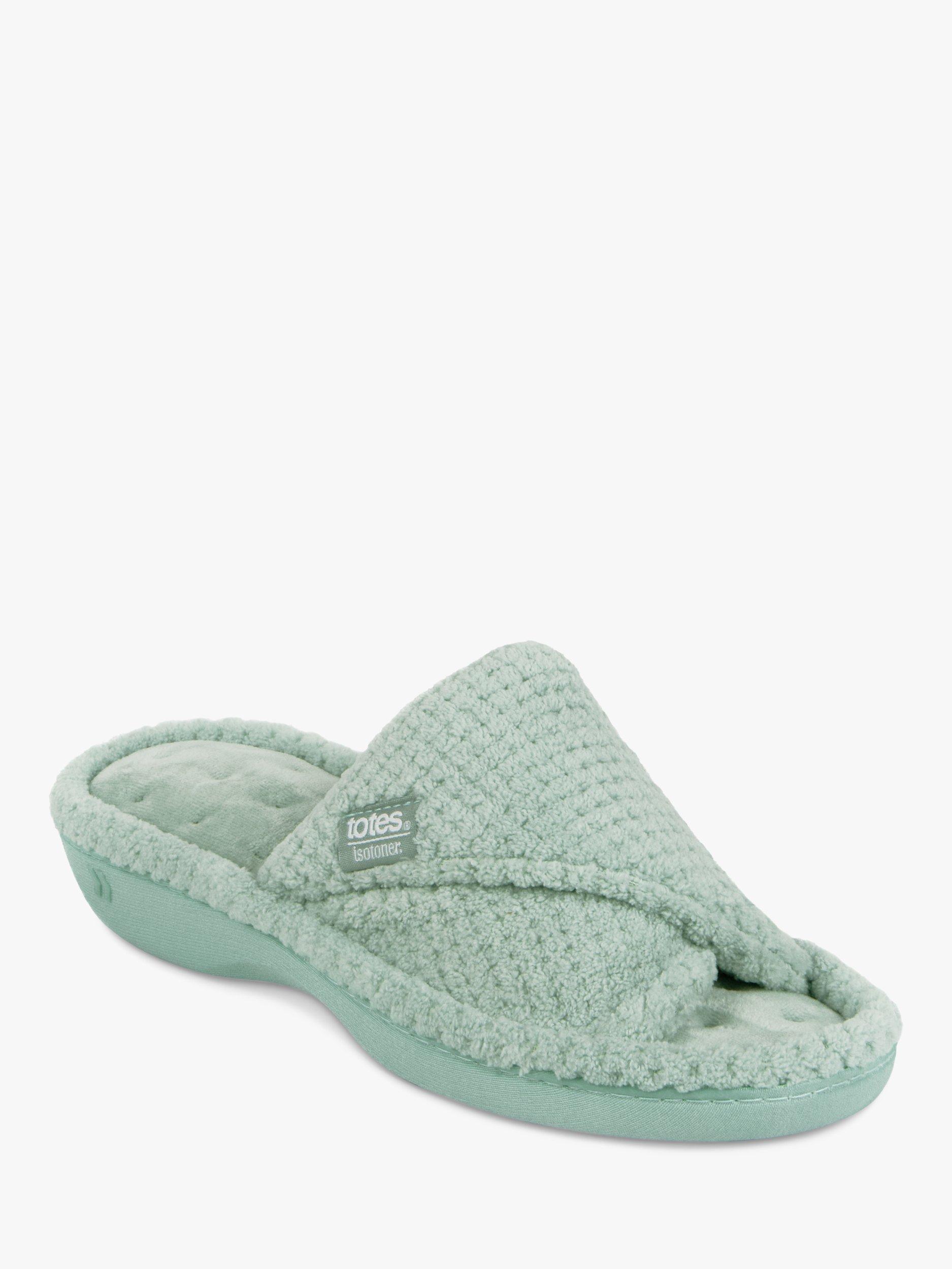 Product image 2 of 6, which shows totes Textured Popcorn Turnover Mule Slippers, Mint, 4
