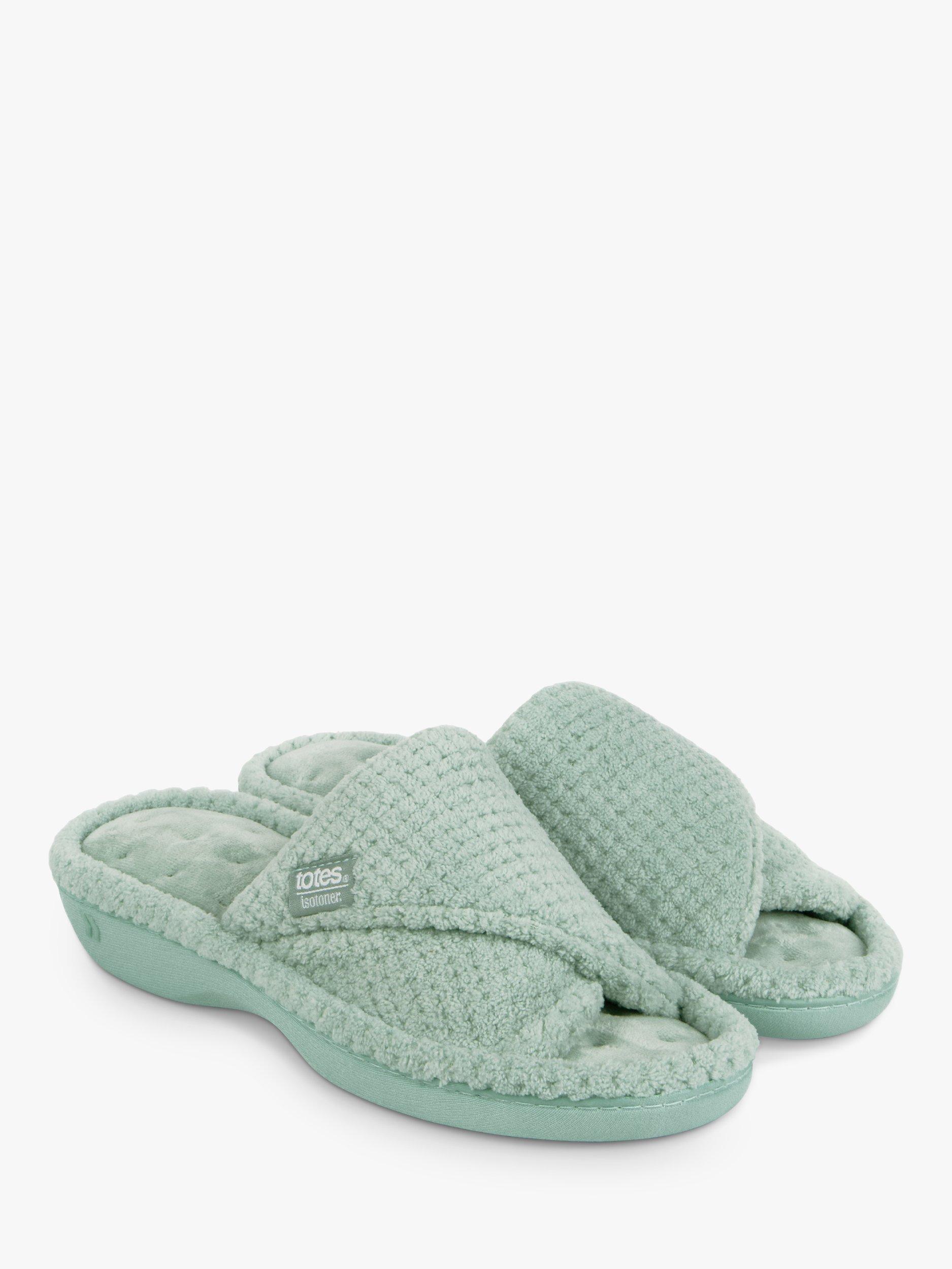 Product image 5 of 6, which shows totes Textured Popcorn Turnover Mule Slippers, Mint, 4