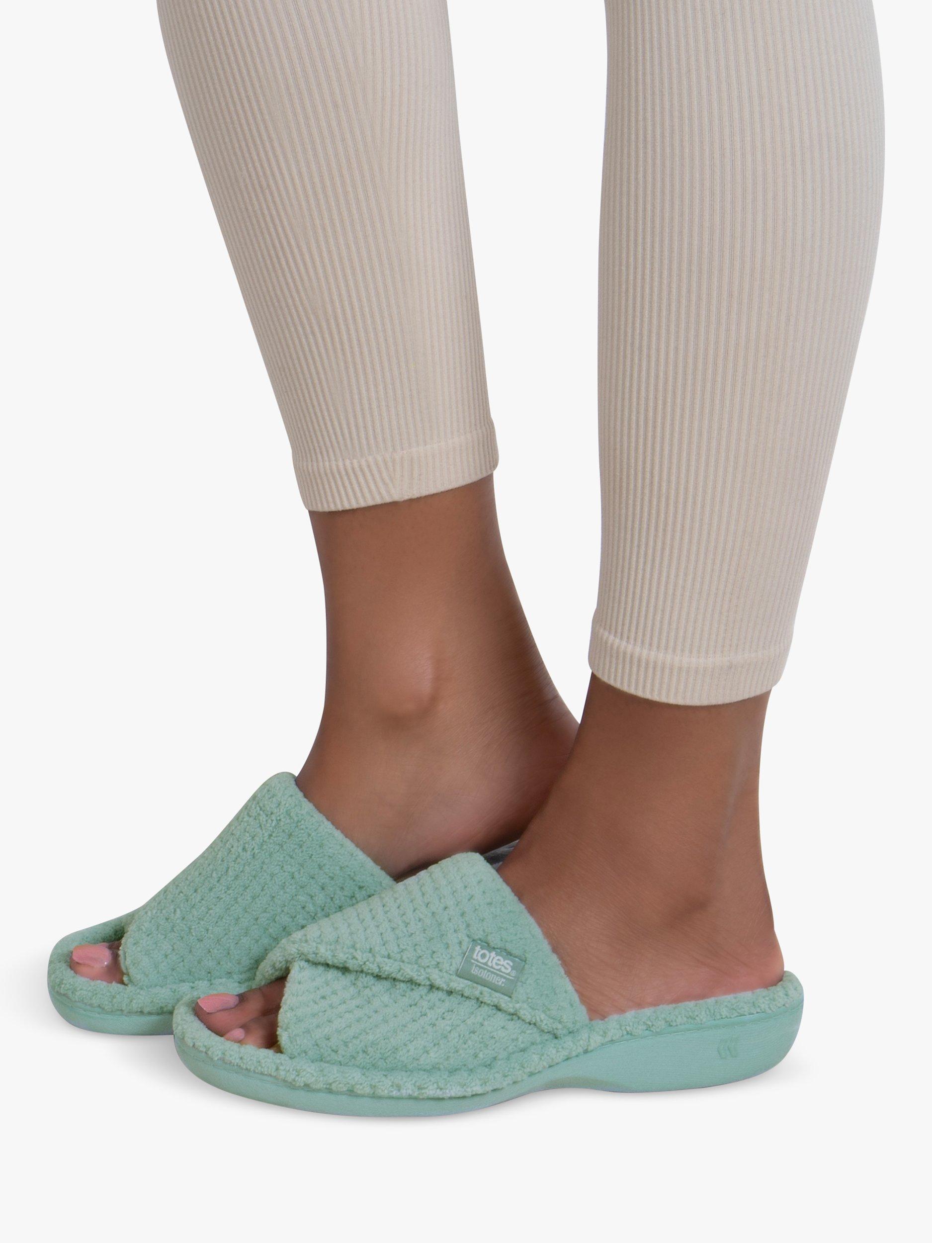 Product image 6 of 6, which shows totes Textured Popcorn Turnover Mule Slippers, Mint, 4