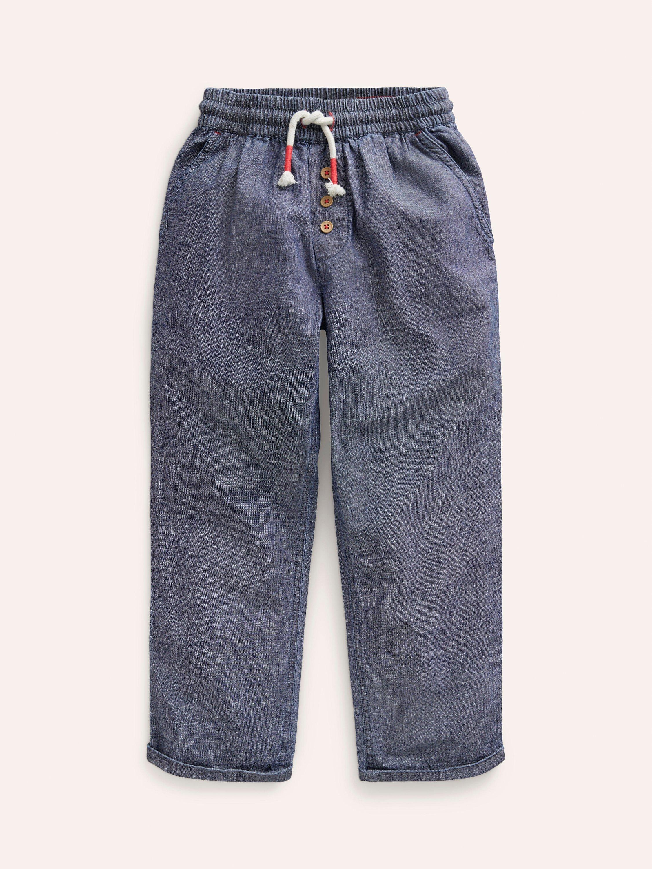 Mini Boden Kids' Summer Pull On Trousers, Mid Chambray