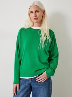 HUSH Matilda Cotton Raglan Top, Old Green