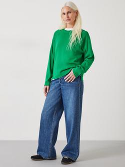HUSH Matilda Cotton Raglan Top - view 2, Old Green