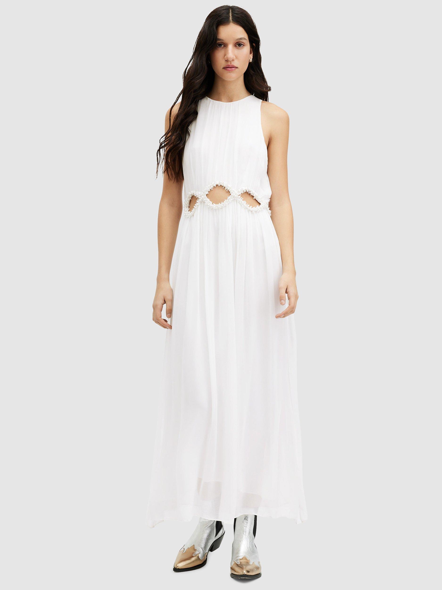 AllSaints Mabel Embellished Maxi Dress, Off White