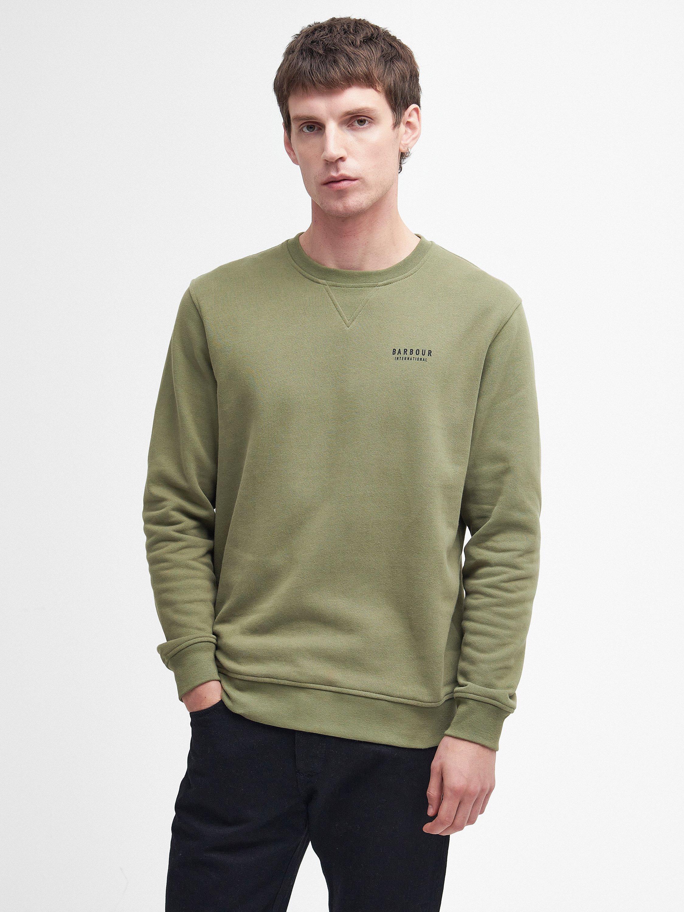 Barbour International Jack Crew Neck Jumper, Olive Branch