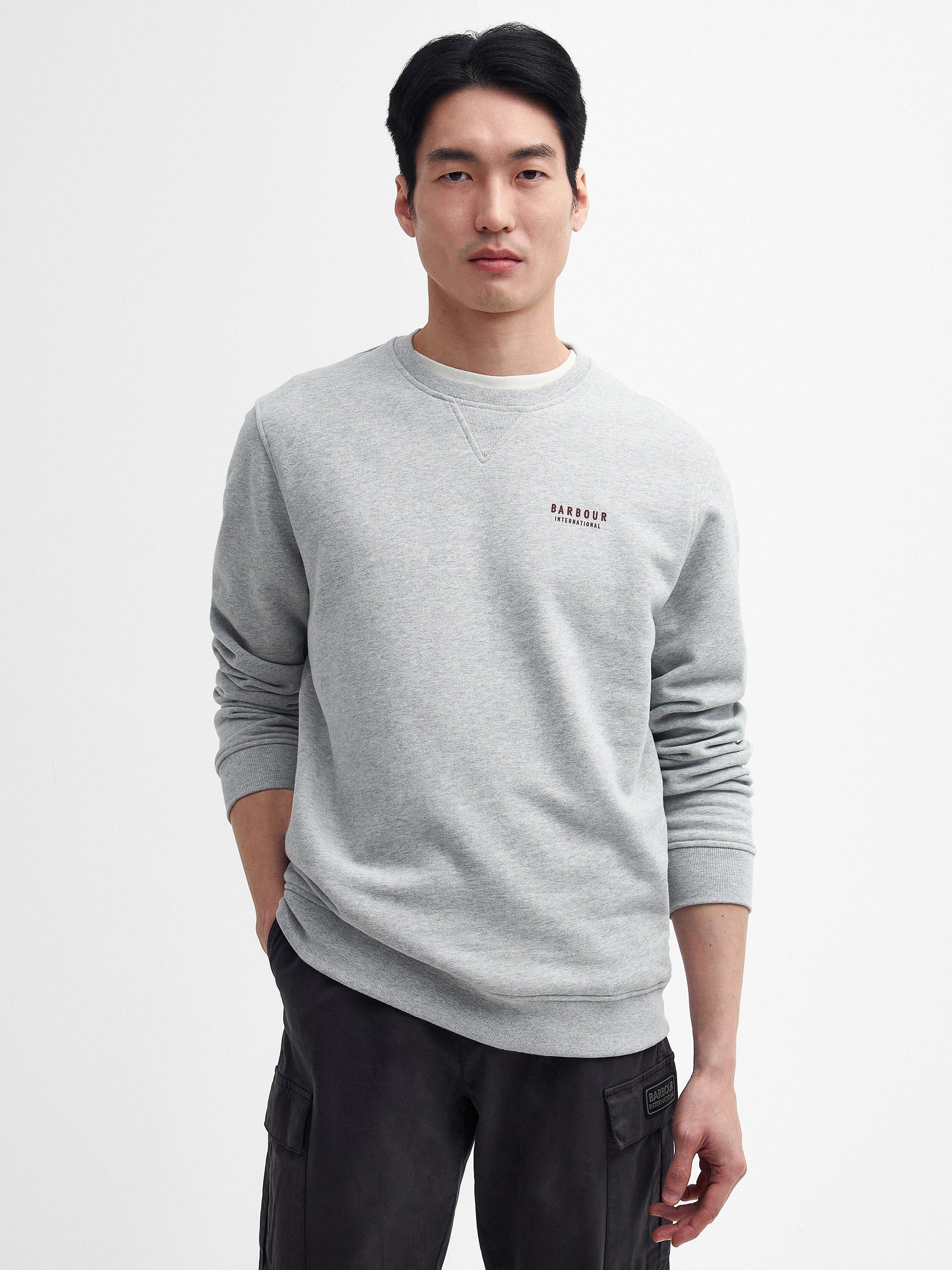 Barbour International Jack Crew Neck Jumper, Grey Marl