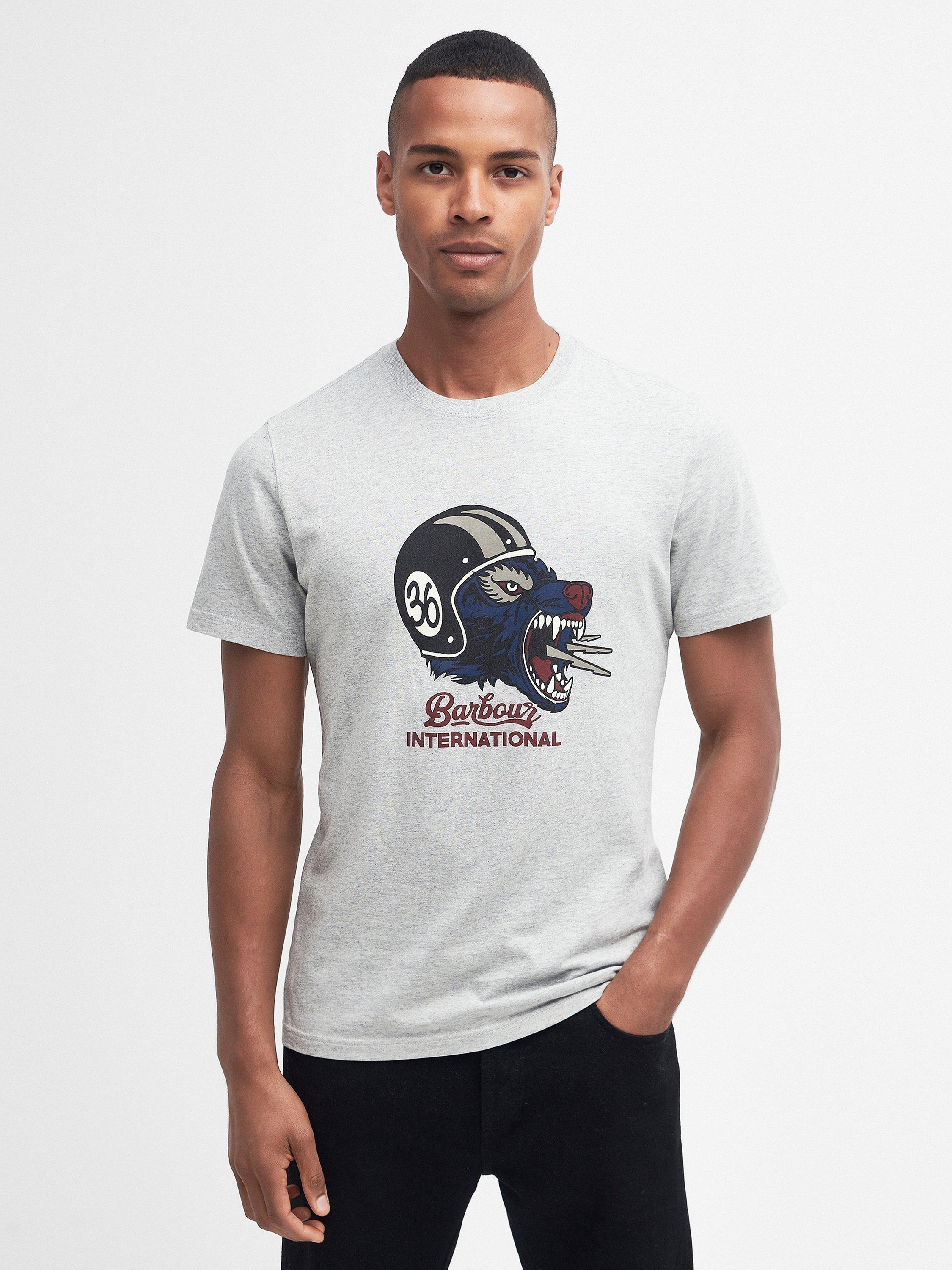Barbour International Socket T-Shirt, Grey Marl