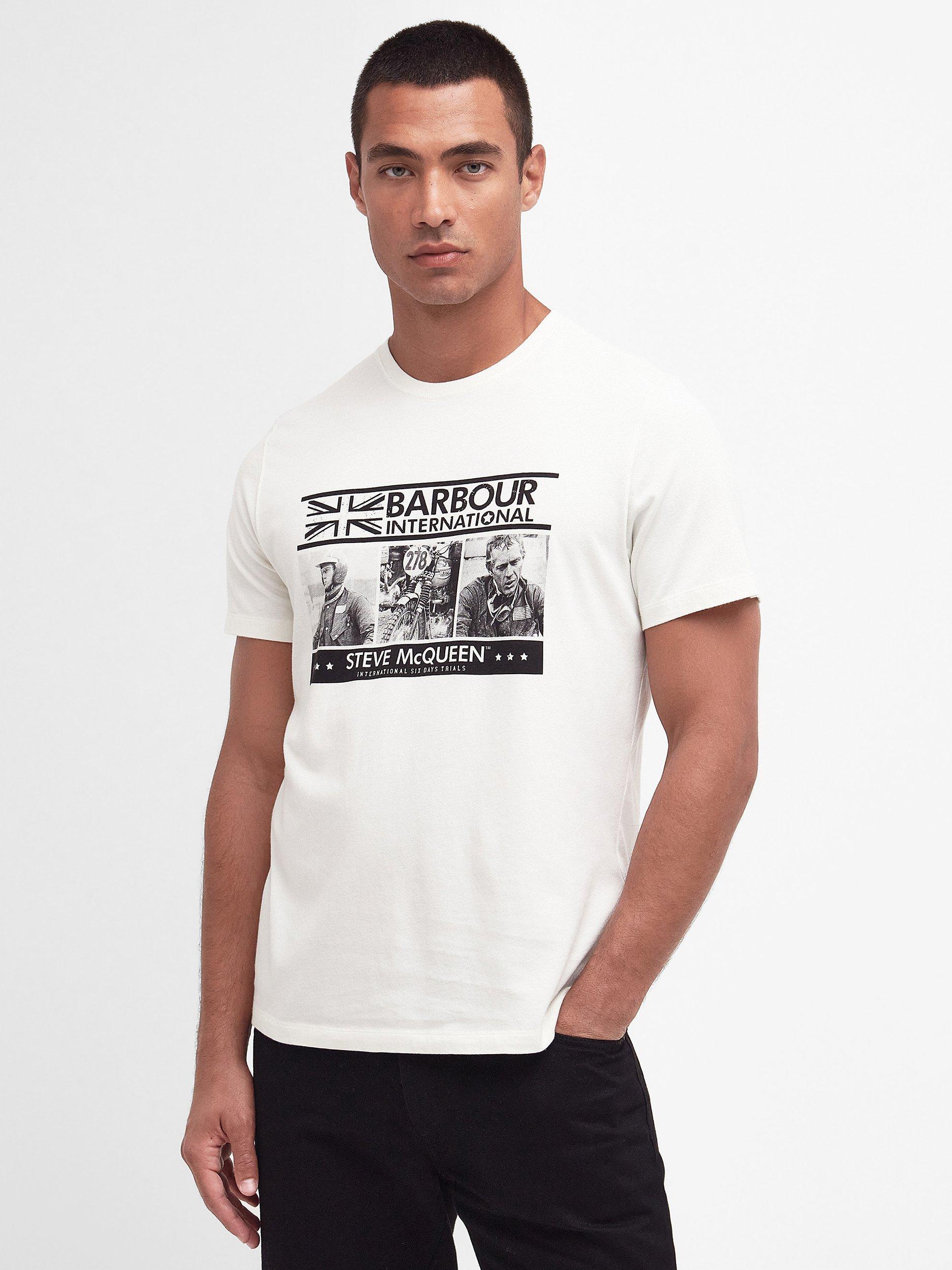 Barbour International Charge Steve McQueen T-Shirt, Whisper White