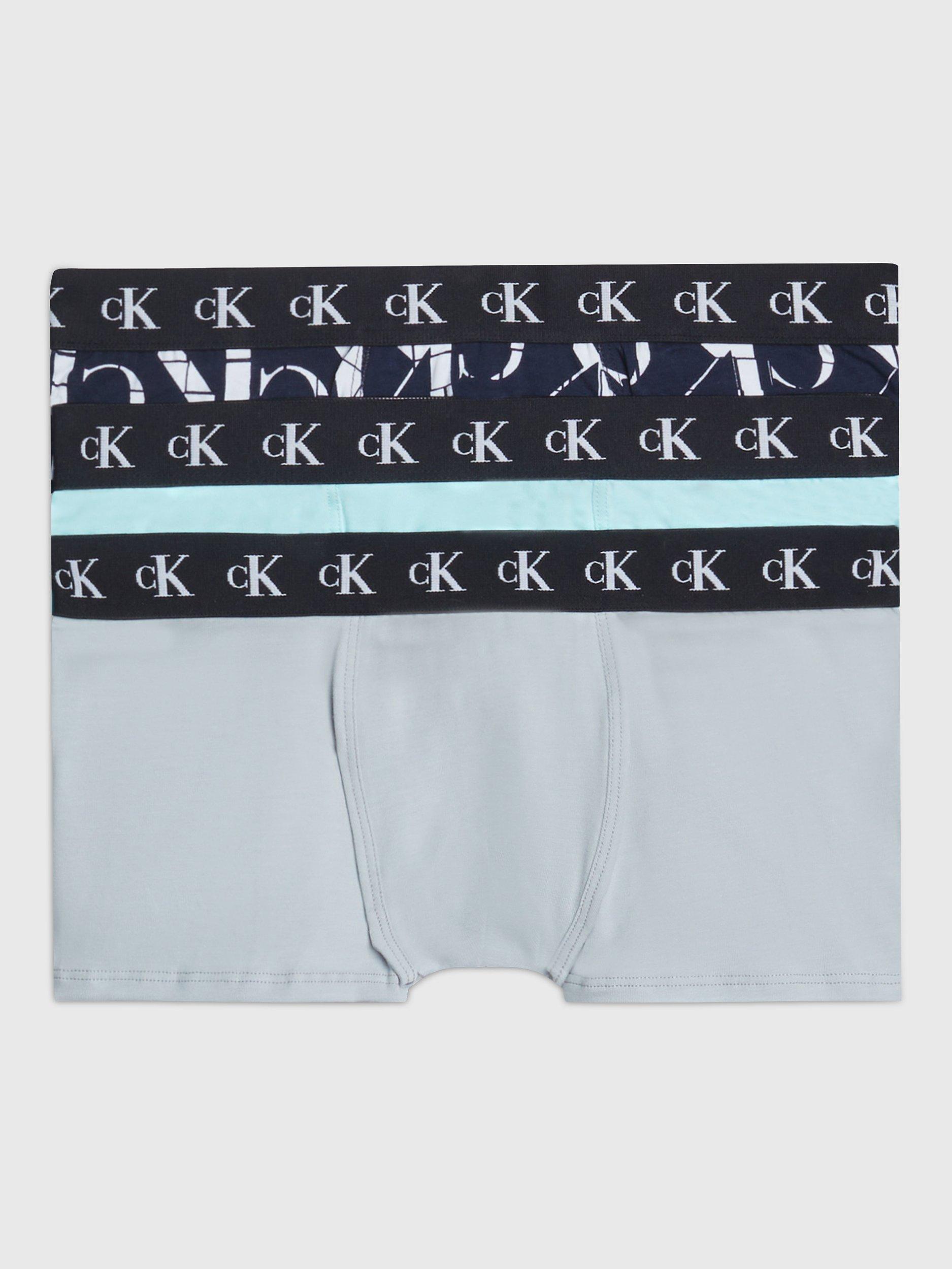 Calvin Klein Kids' Logo Print & Solid Trunks, Pack of 3, Navy/Multi