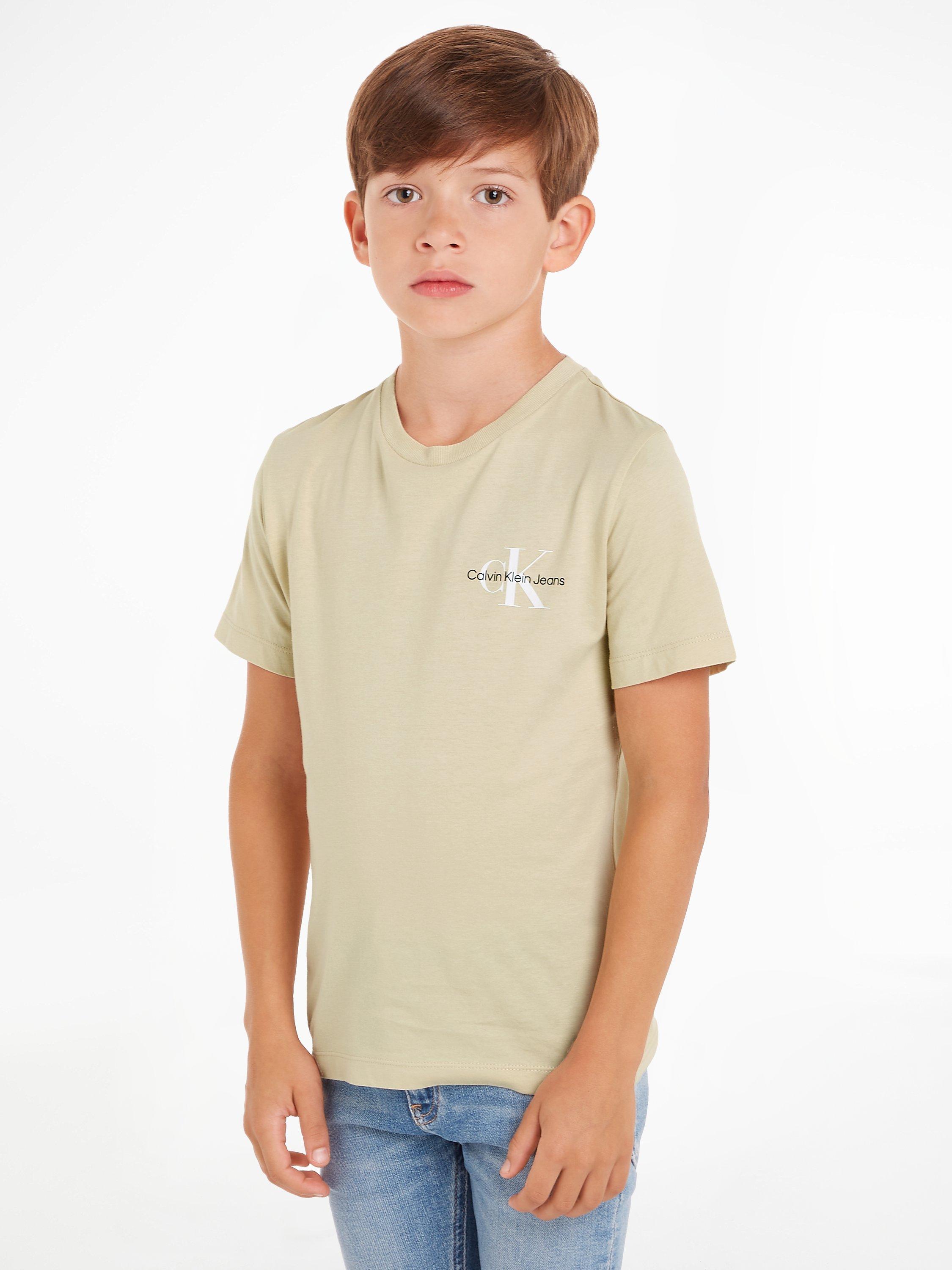 Calvin Klein Kids' Logo Monogram T-Shirt, Green Haze