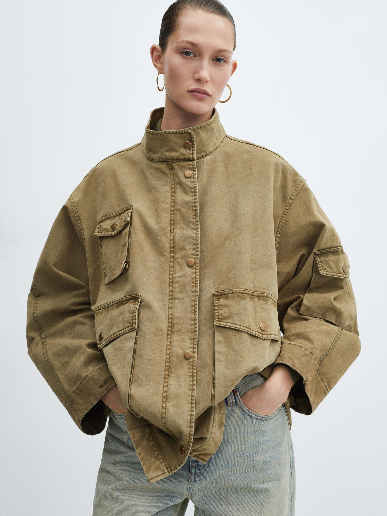 Mango Africa Oversized Parka Khaki