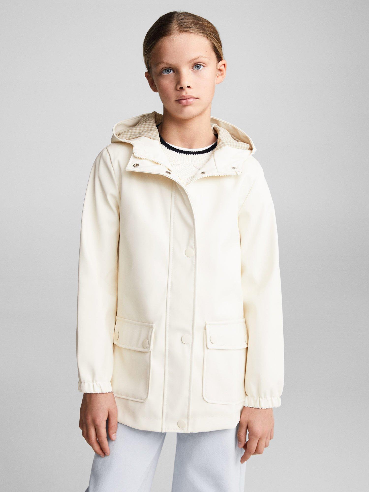 Mango Baby Snow Water Repellent Hooded Coat, Light Beige