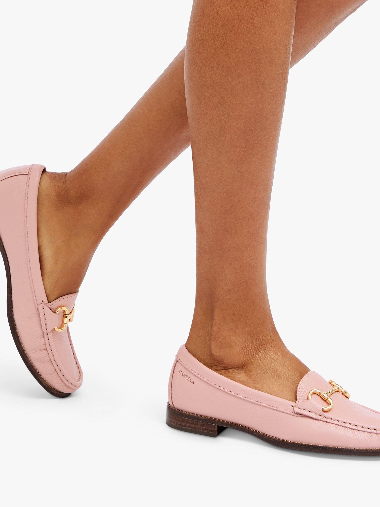 Carvela Click Leather Slip On Loafers Pink