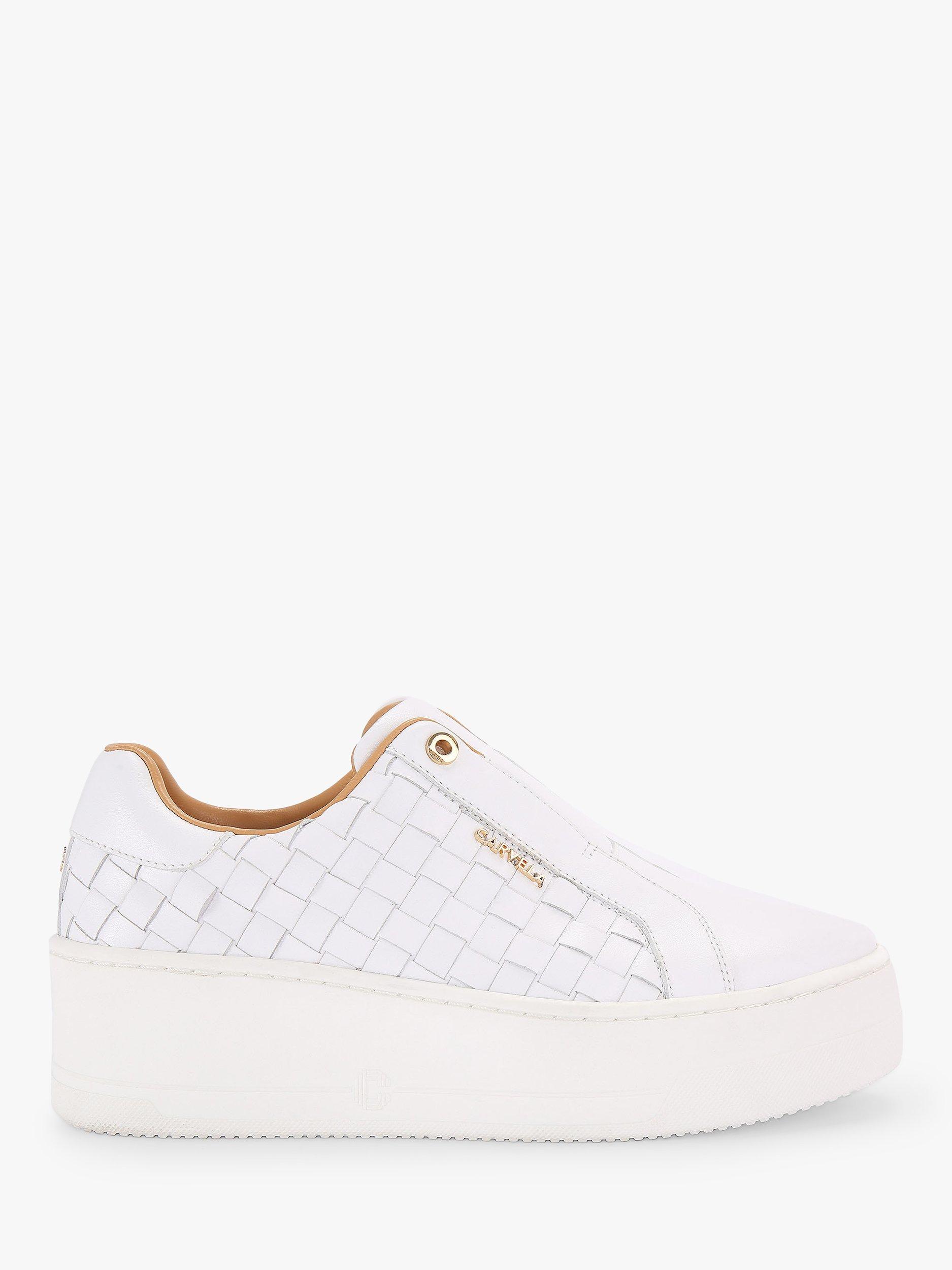 Carvela Connected Leather Slip On Trainers White