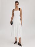 FLORERE Pleated Midi Dress, Off White