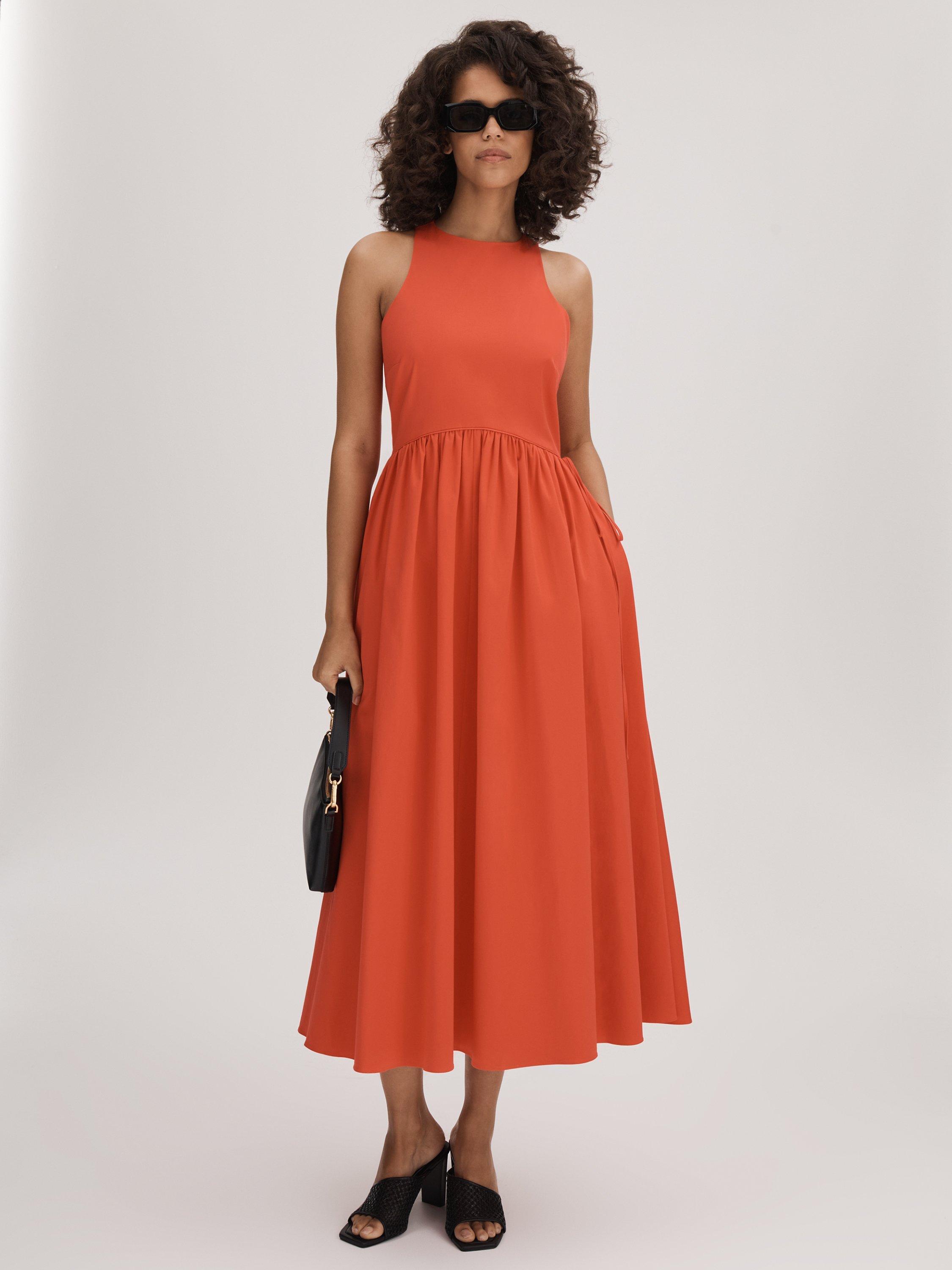 FLORERE Full Skirt Cotton Blend Dress