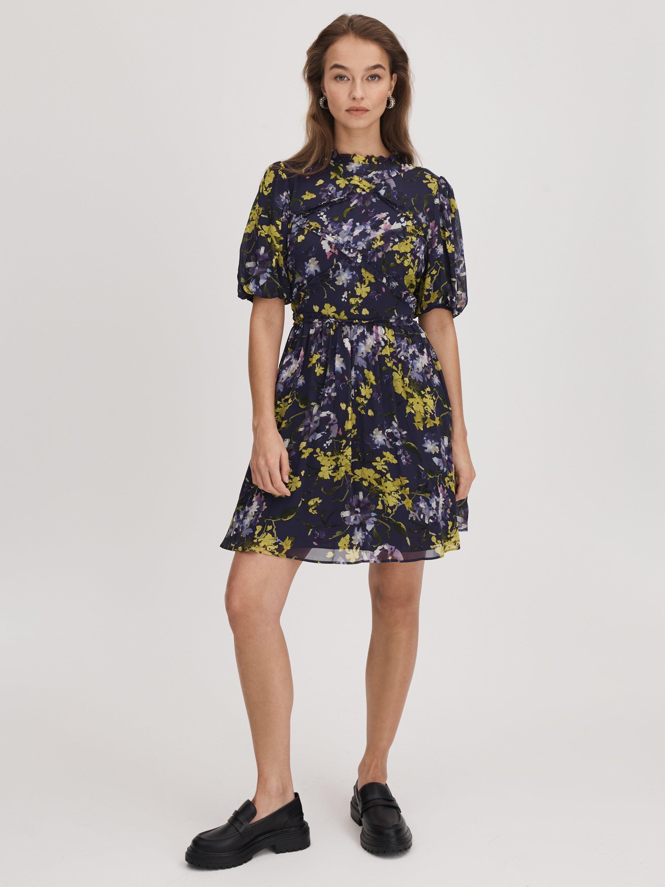 FLORERE Puff Sleeve Mini Dress