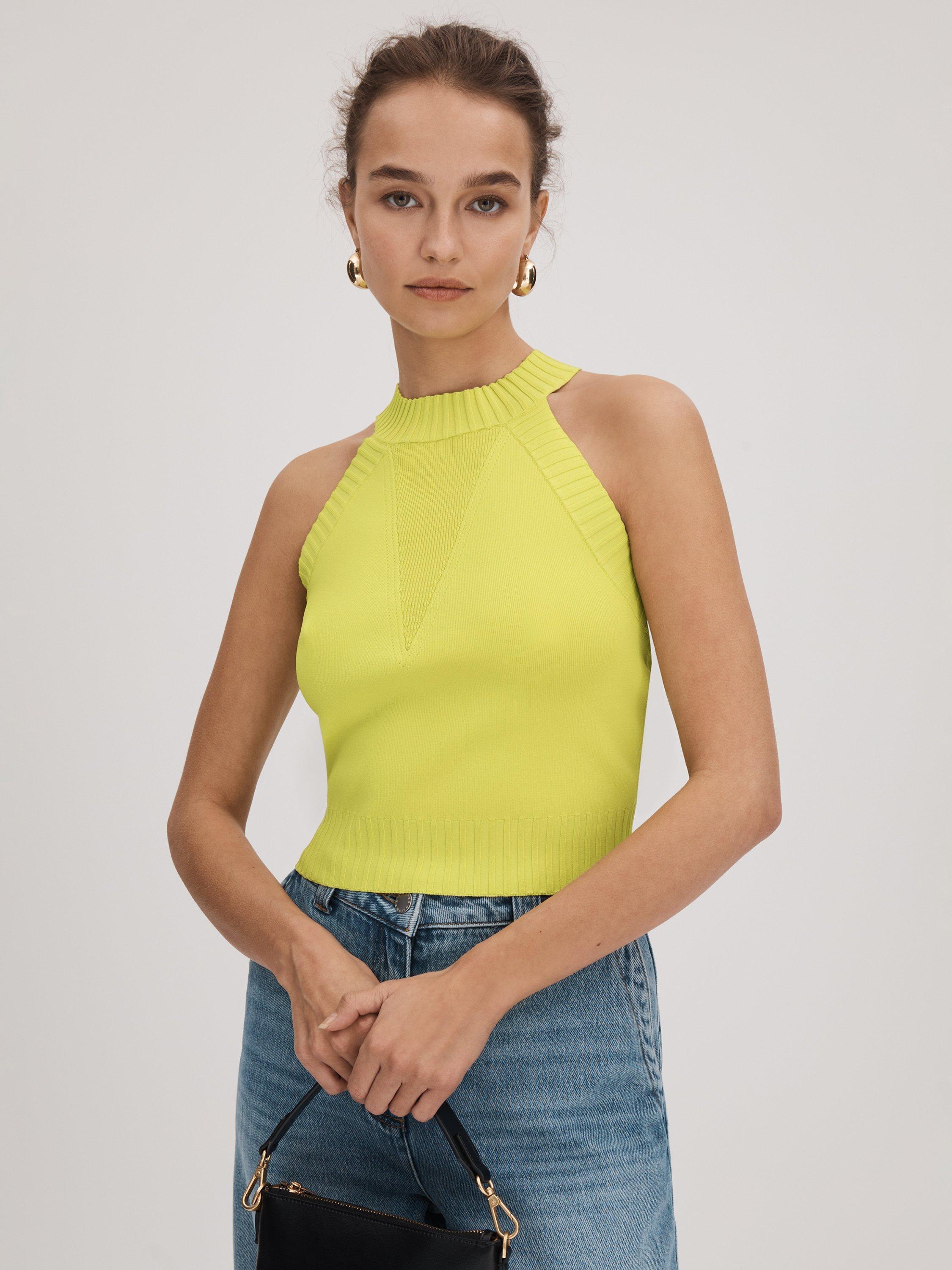 FLORERE Knitted Top, Lime, 14