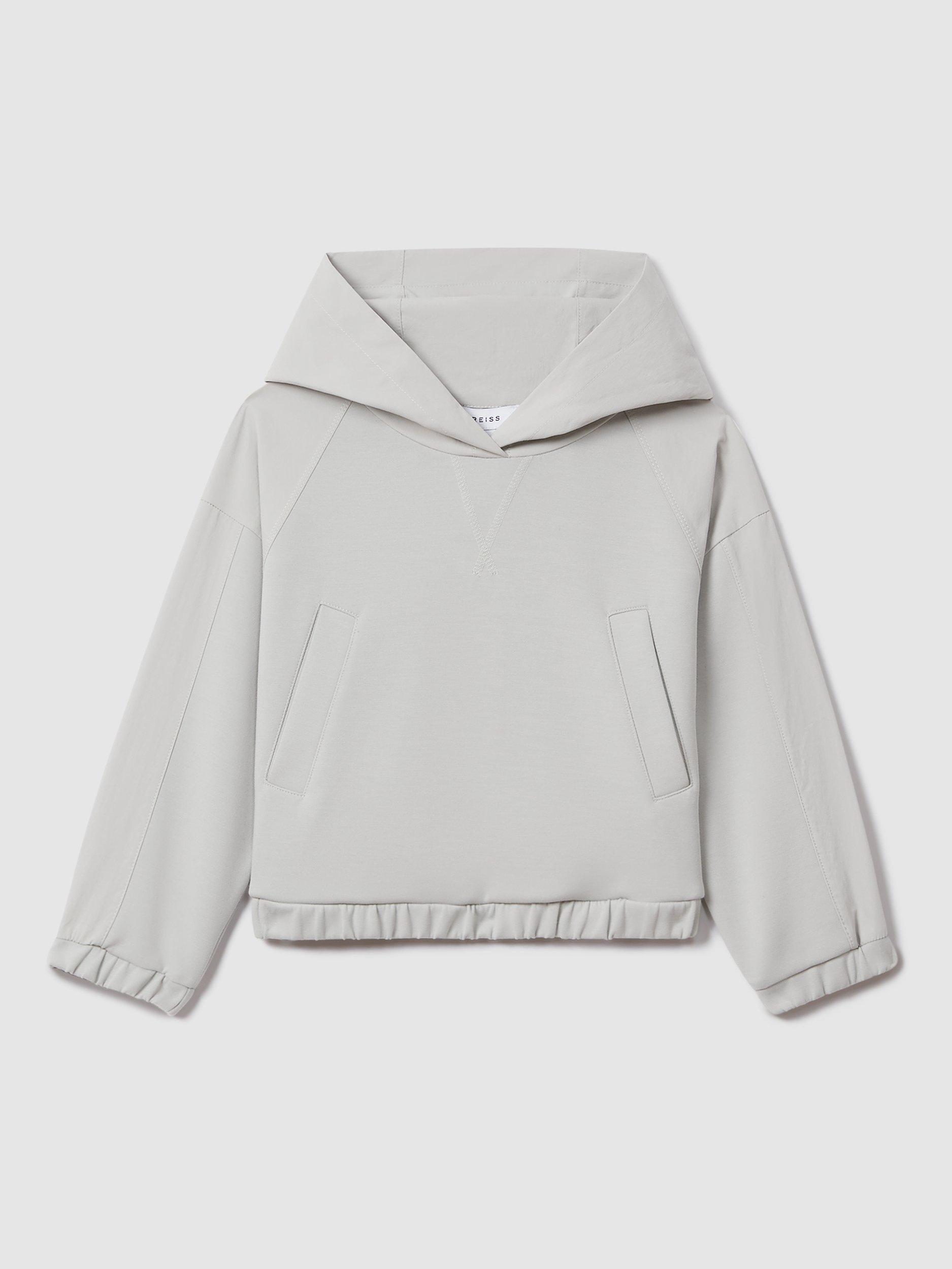 Product image 1 of 4, which shows Reiss Kids' Selma Shell Hoodie, Grey, 4-5Y