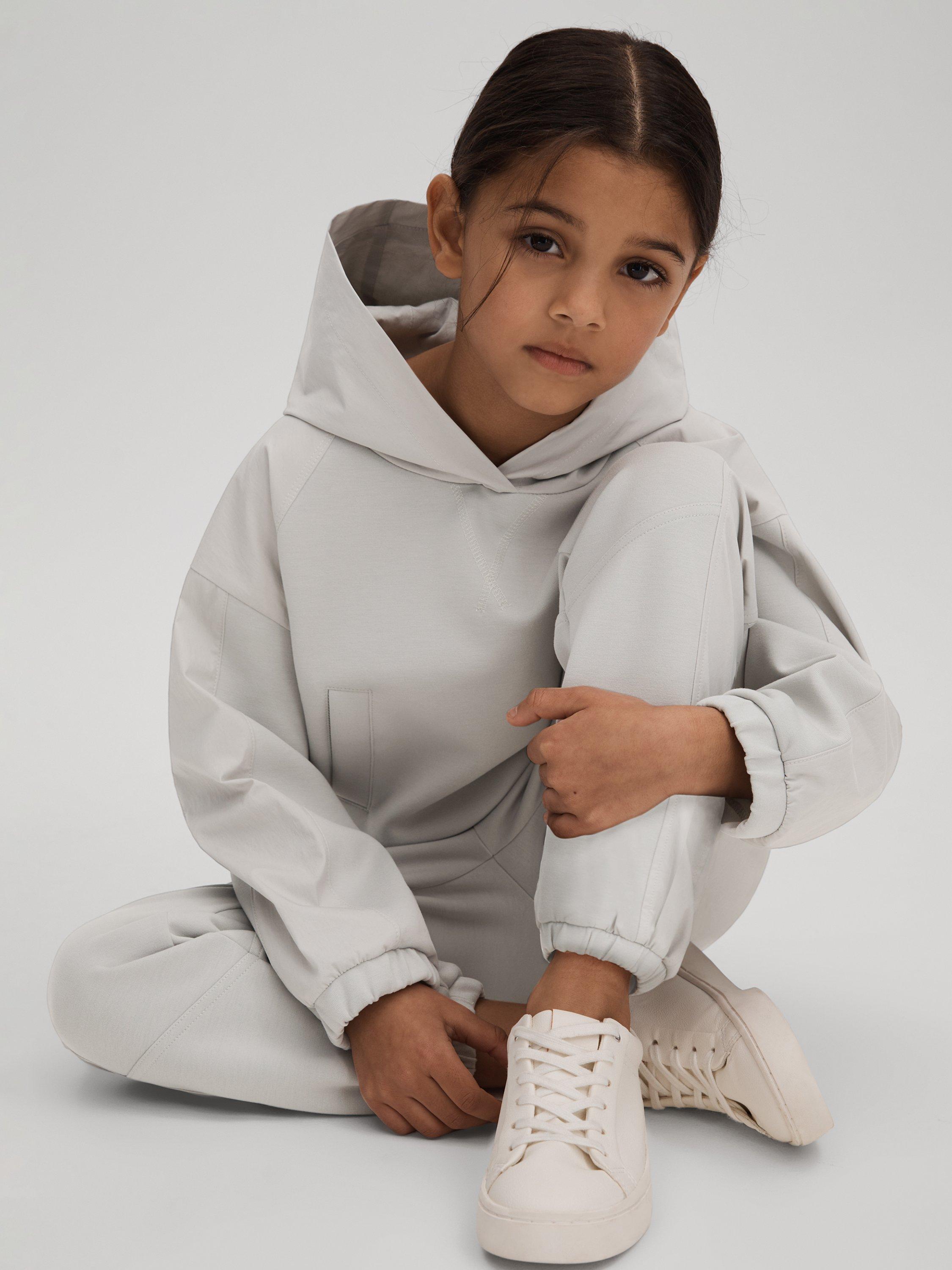 Product image 3 of 4, which shows Reiss Kids' Selma Shell Hoodie, Grey, 4-5Y