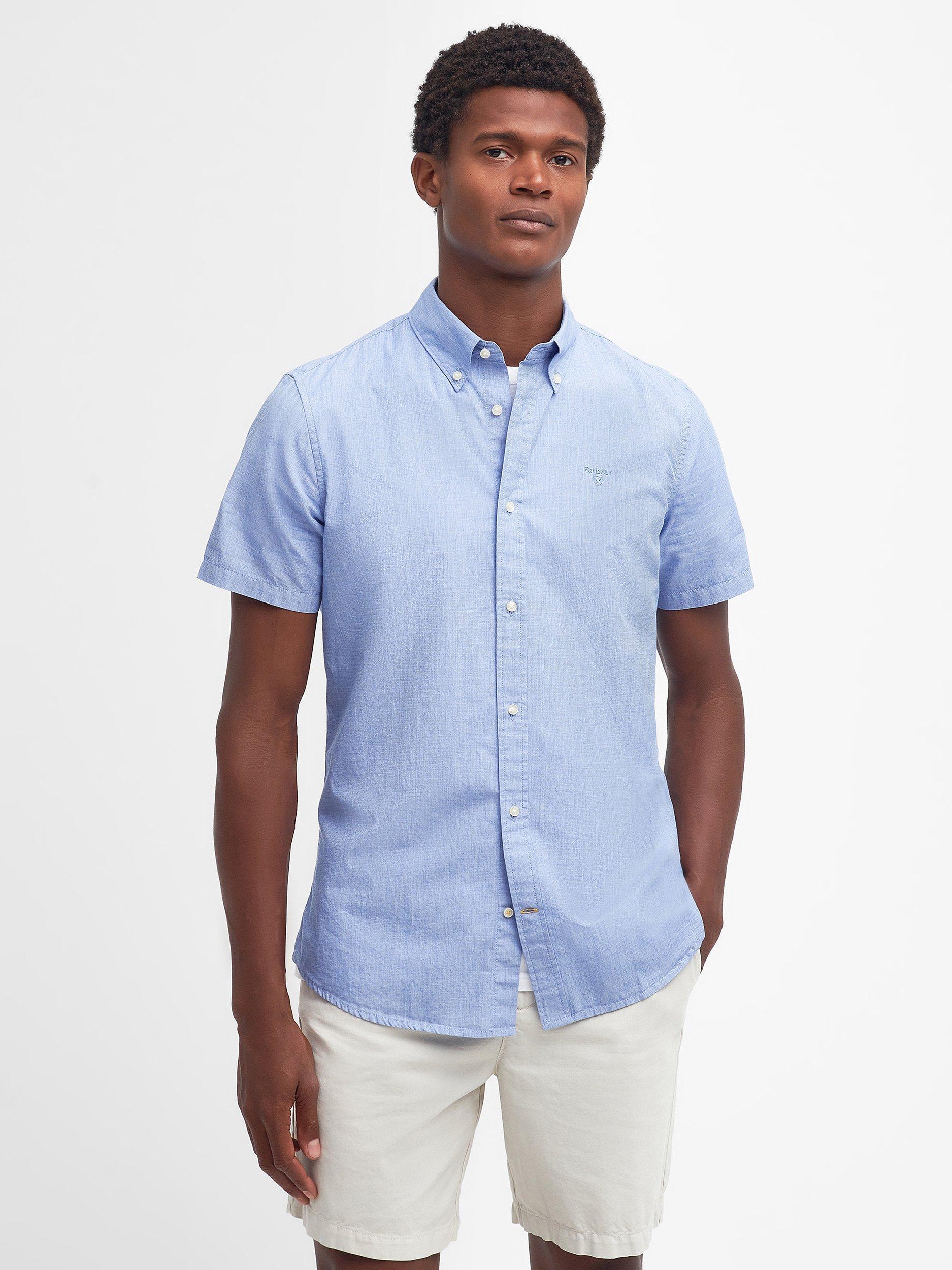Barbour Crest Poplin Tailored Shirt, Sky
