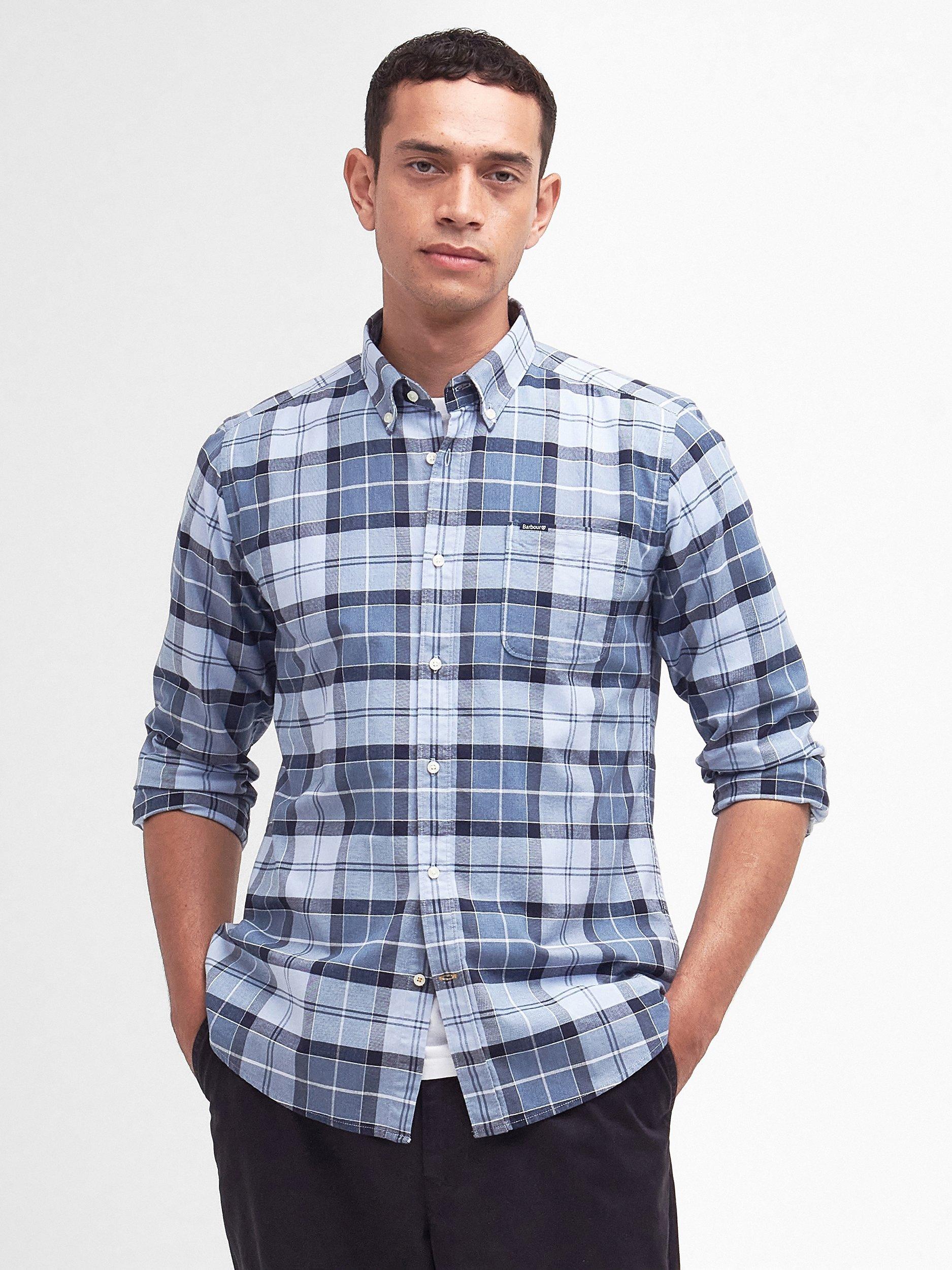 Barbour Lewis Tailored Fit Tartan Shirt, Berwick Blue