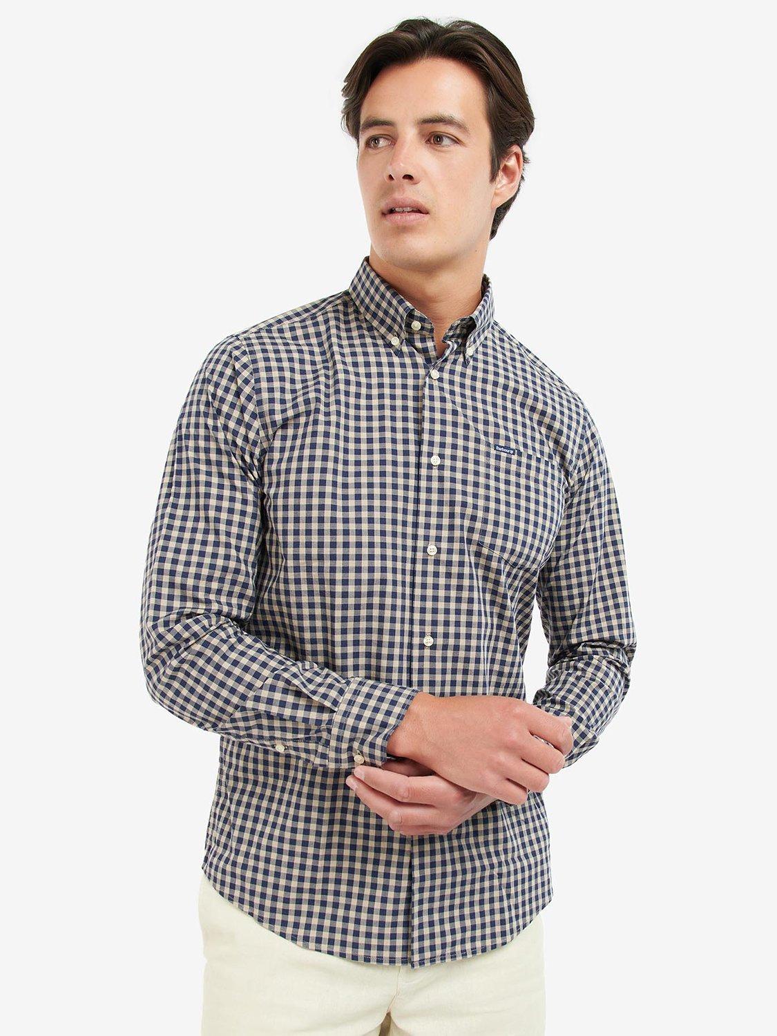 Barbour Merryton Gingham Tailored Shirt, Stone