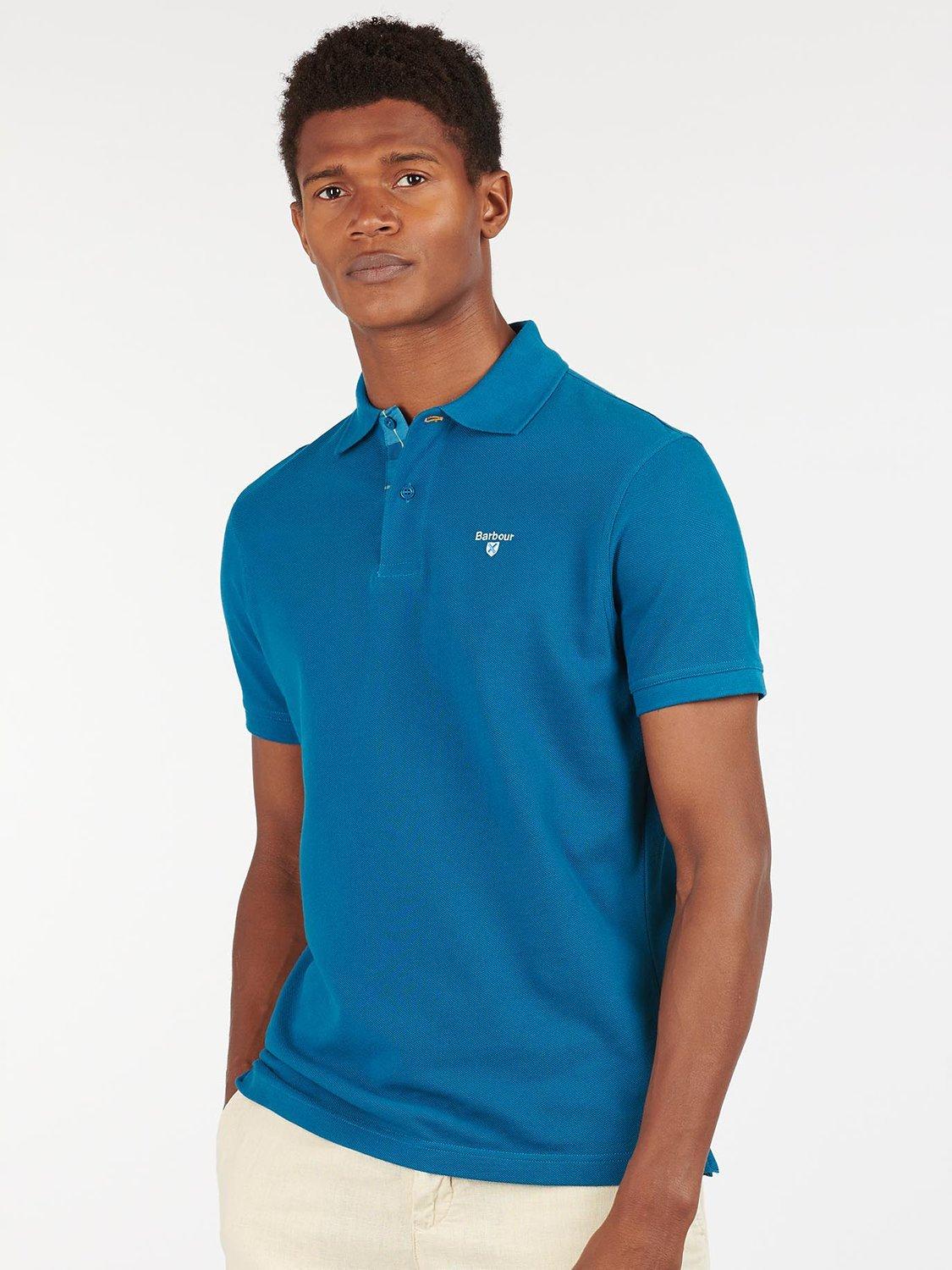 Barbour Short Sleeve Logo Polo Shirt, Lyons Blue