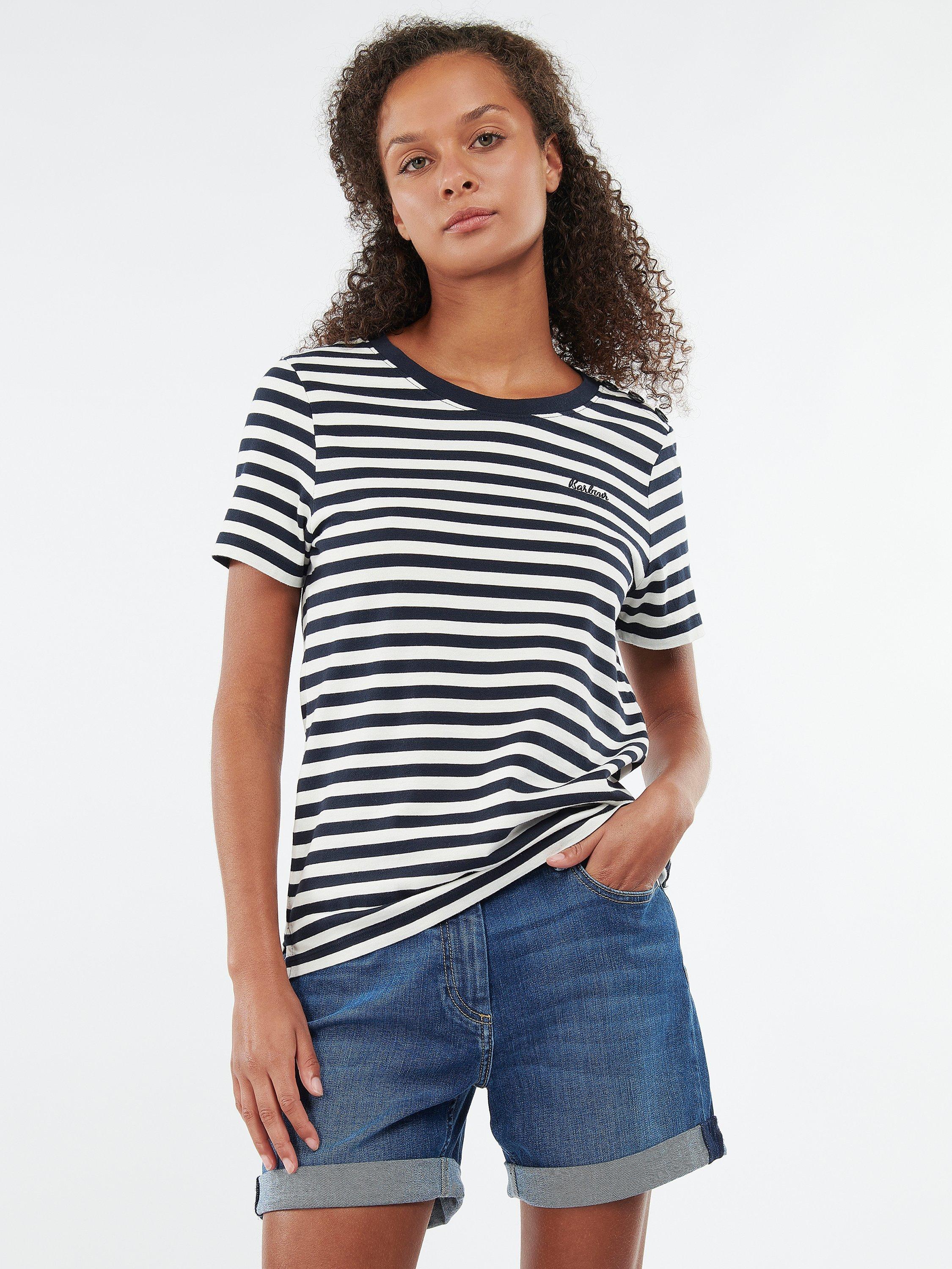Barbour Ferryside Stripe T-Shirt, Navy 