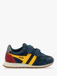 Gola Kids' Classics Austin Strap Trainers, Navy/Sun