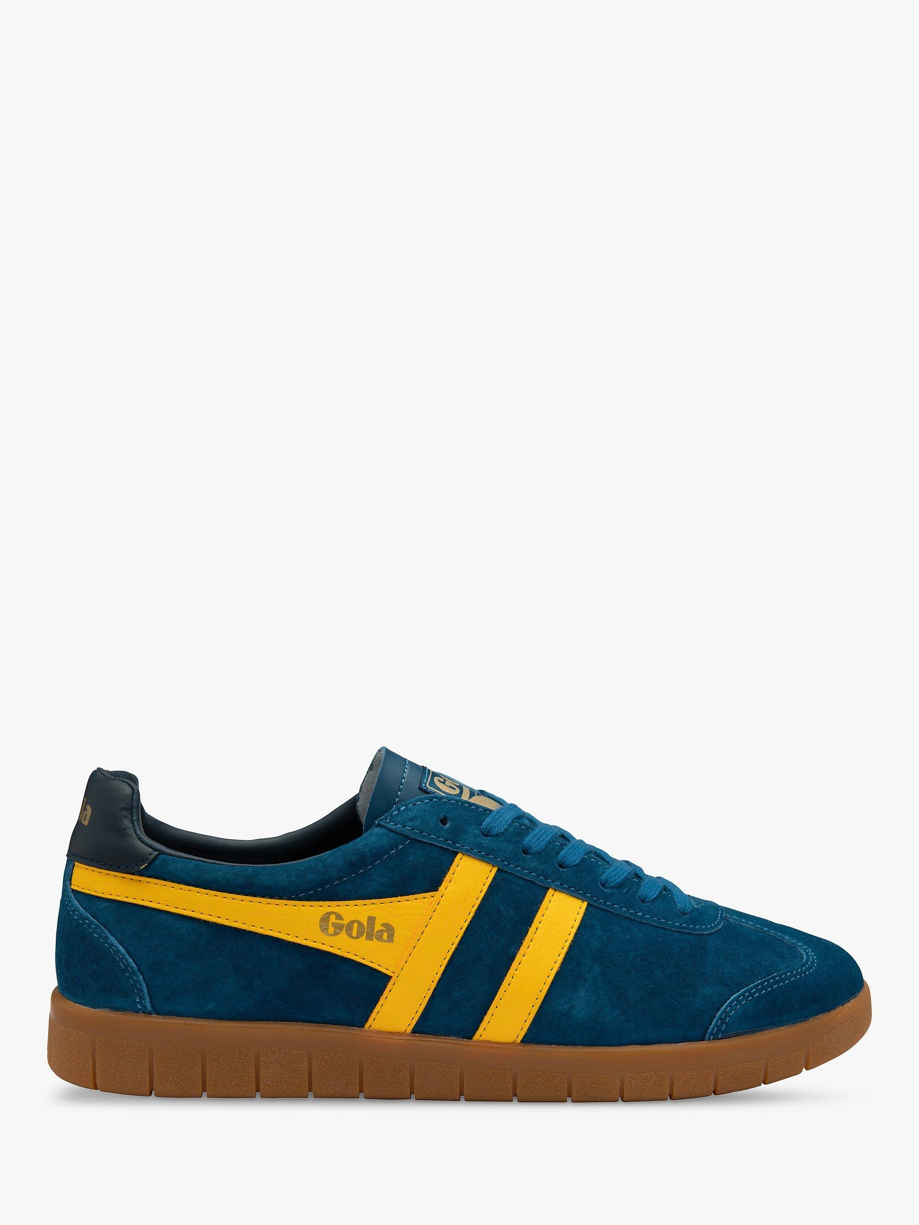 Gola Classics Hurricane Suede Trainers, Marine/Navy/Yellow, 7