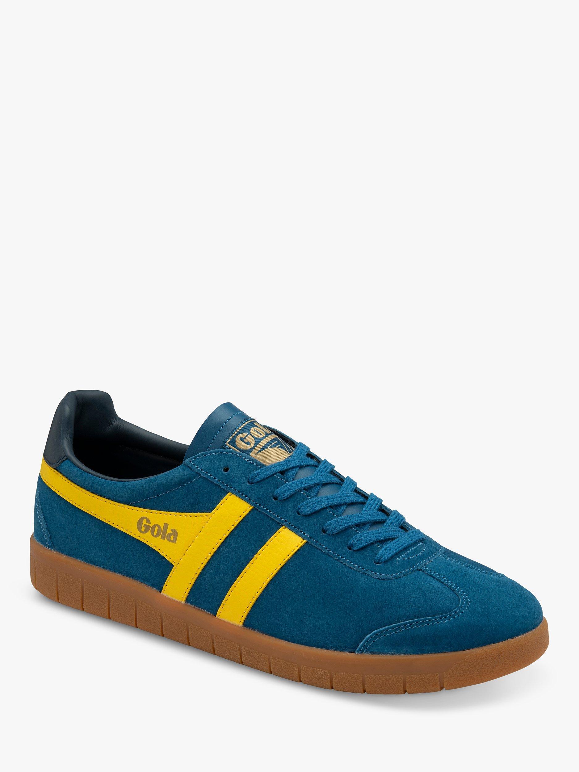 Gola Classics Hurricane Suede Trainers, Marine/Navy/Yellow, 7