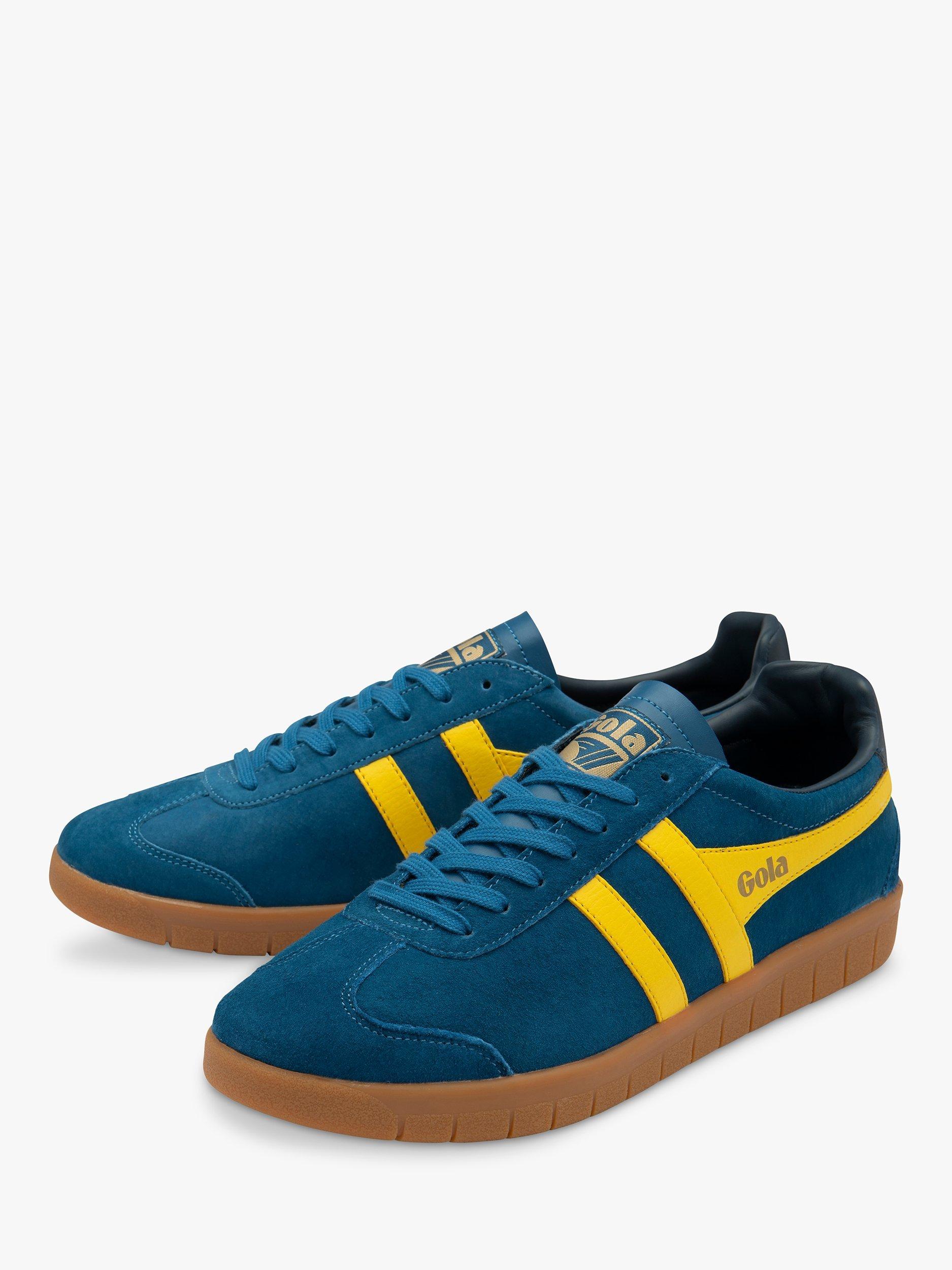 Gola Classics Hurricane Suede Trainers, Marine/Navy/Yellow, 7