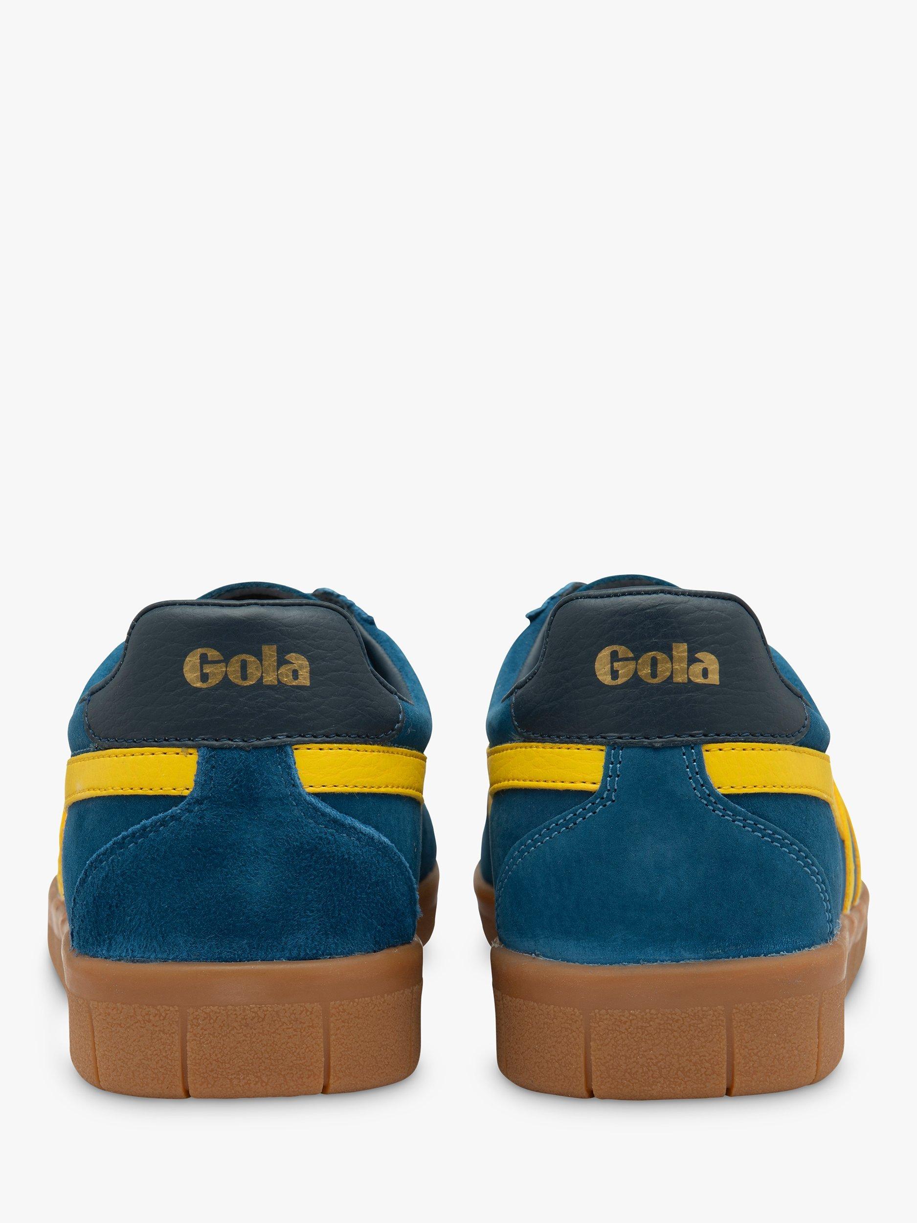 Gola Classics Hurricane Suede Trainers, Marine/Navy/Yellow, 7