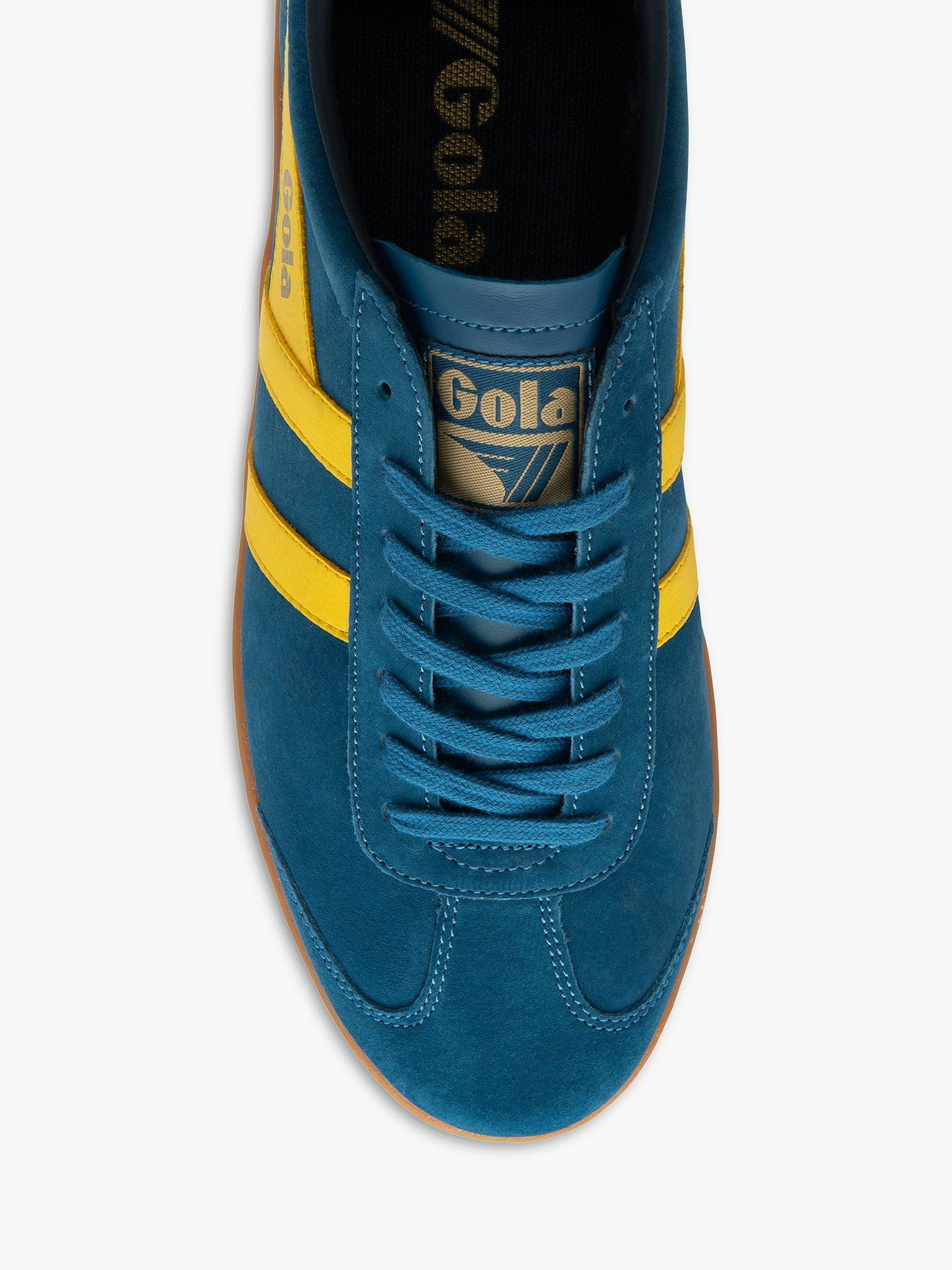 Gola Classics Hurricane Suede Trainers, Marine/Navy/Yellow, 7