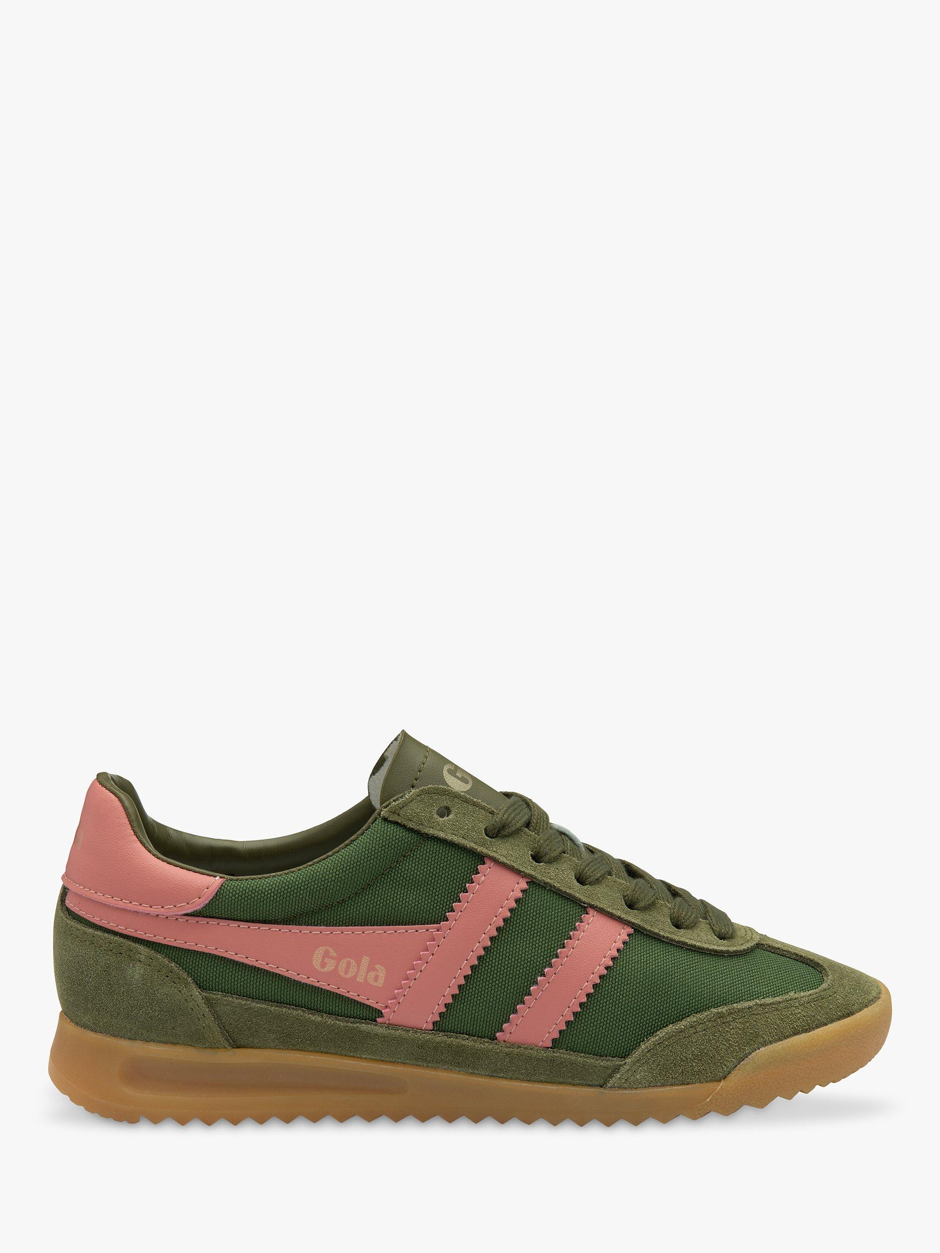 Product image 1 of 5, which shows Gola Classics Tornado Trainers, Green/Coral Pink, 9