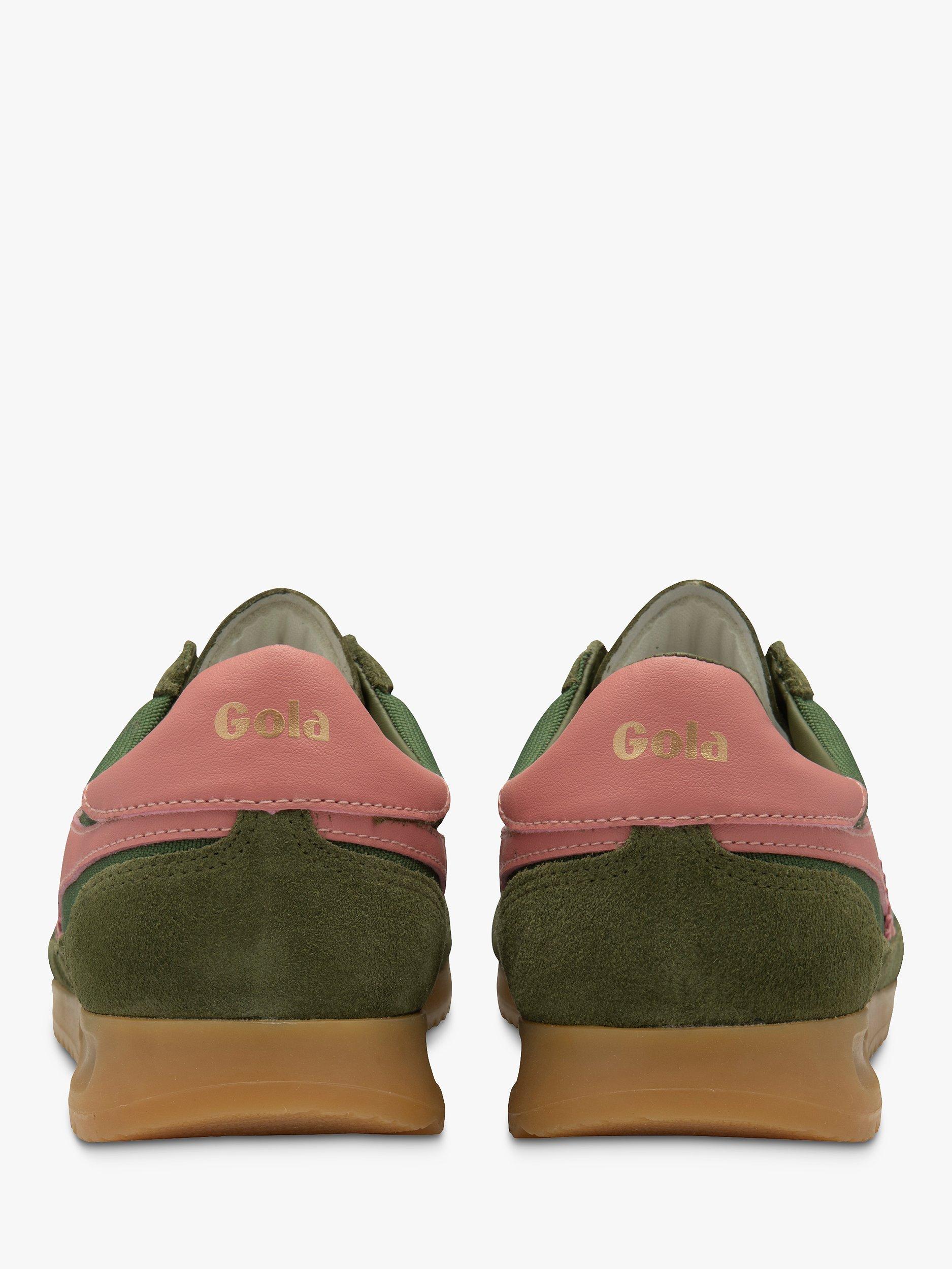Product image 4 of 5, which shows Gola Classics Tornado Trainers, Green/Coral Pink, 9