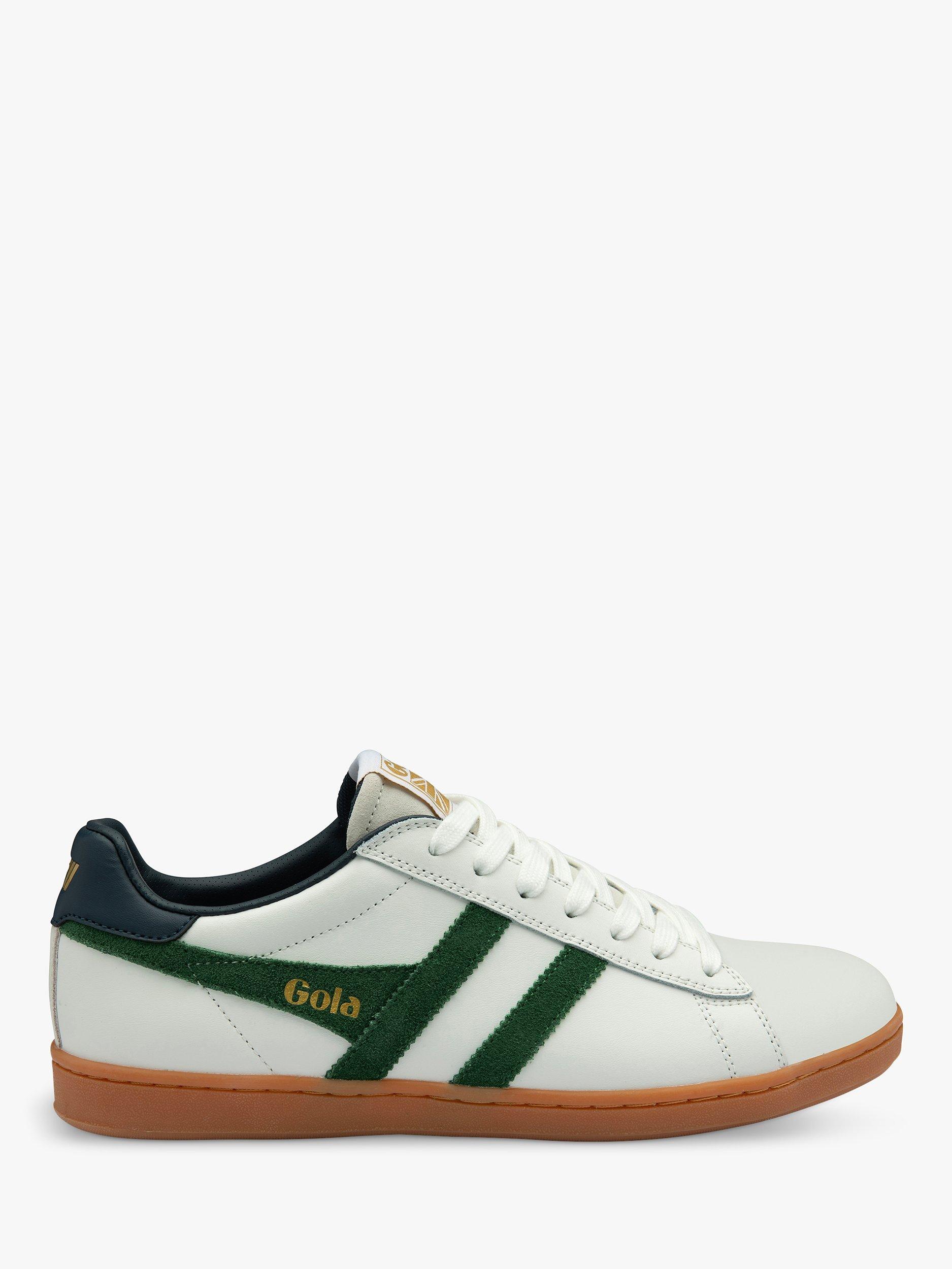 Product image 1 of 5, which shows Gola Classics Equipe II Leather Trainers, White/Green/Navy, 7