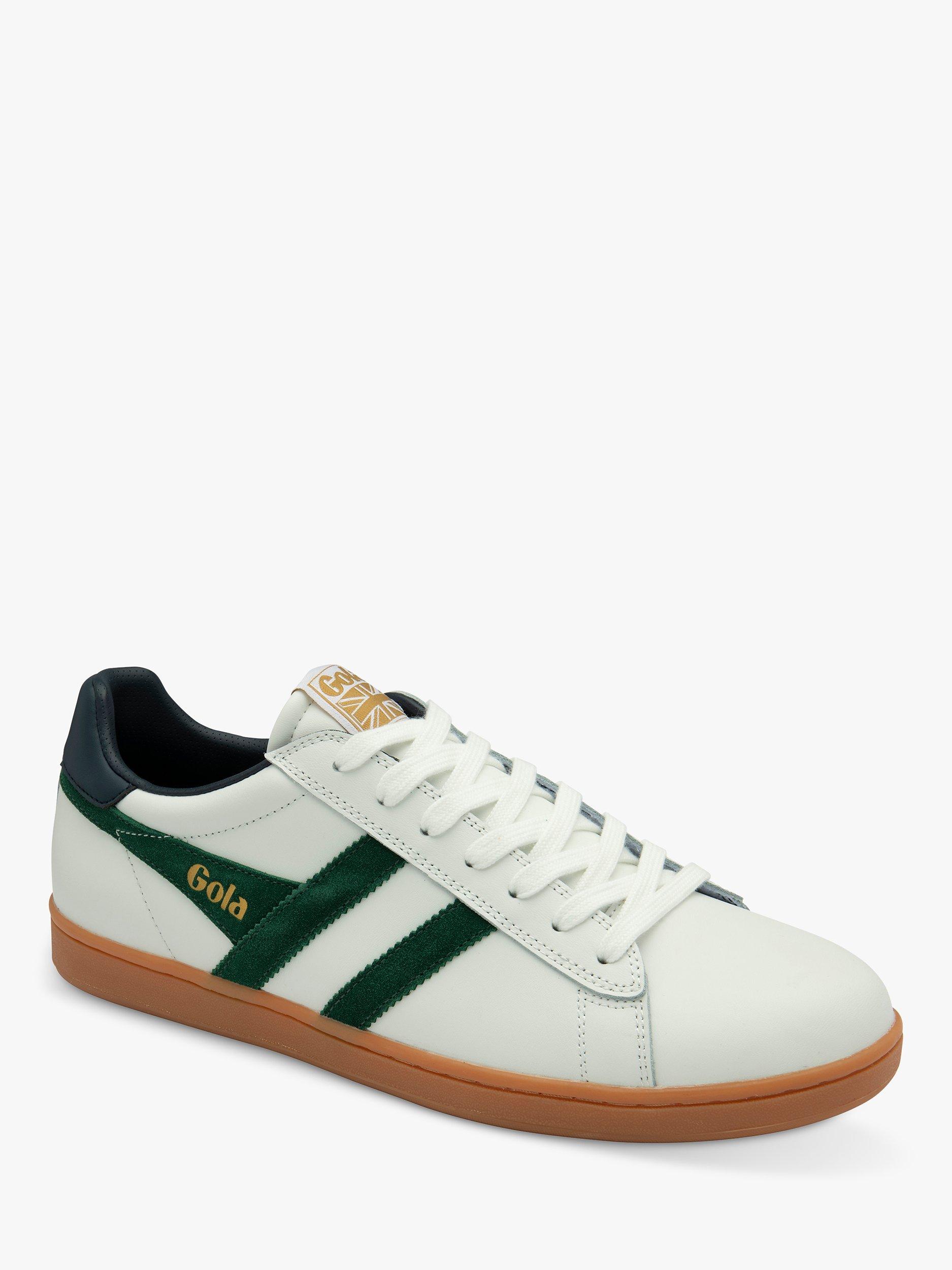 Product image 2 of 5, which shows Gola Classics Equipe II Leather Trainers, White/Green/Navy, 7