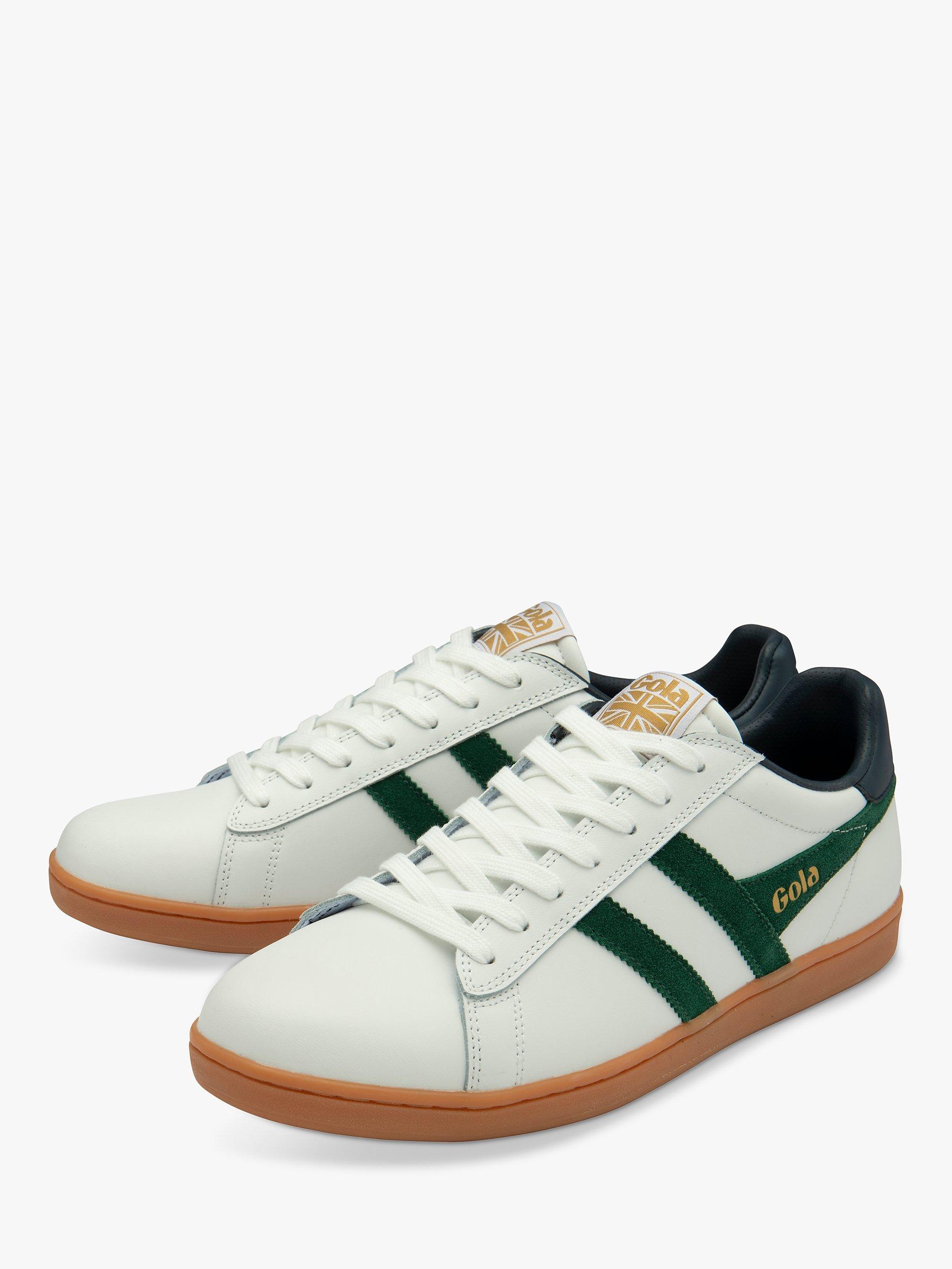 Product image 3 of 5, which shows Gola Classics Equipe II Leather Trainers, White/Green/Navy, 7