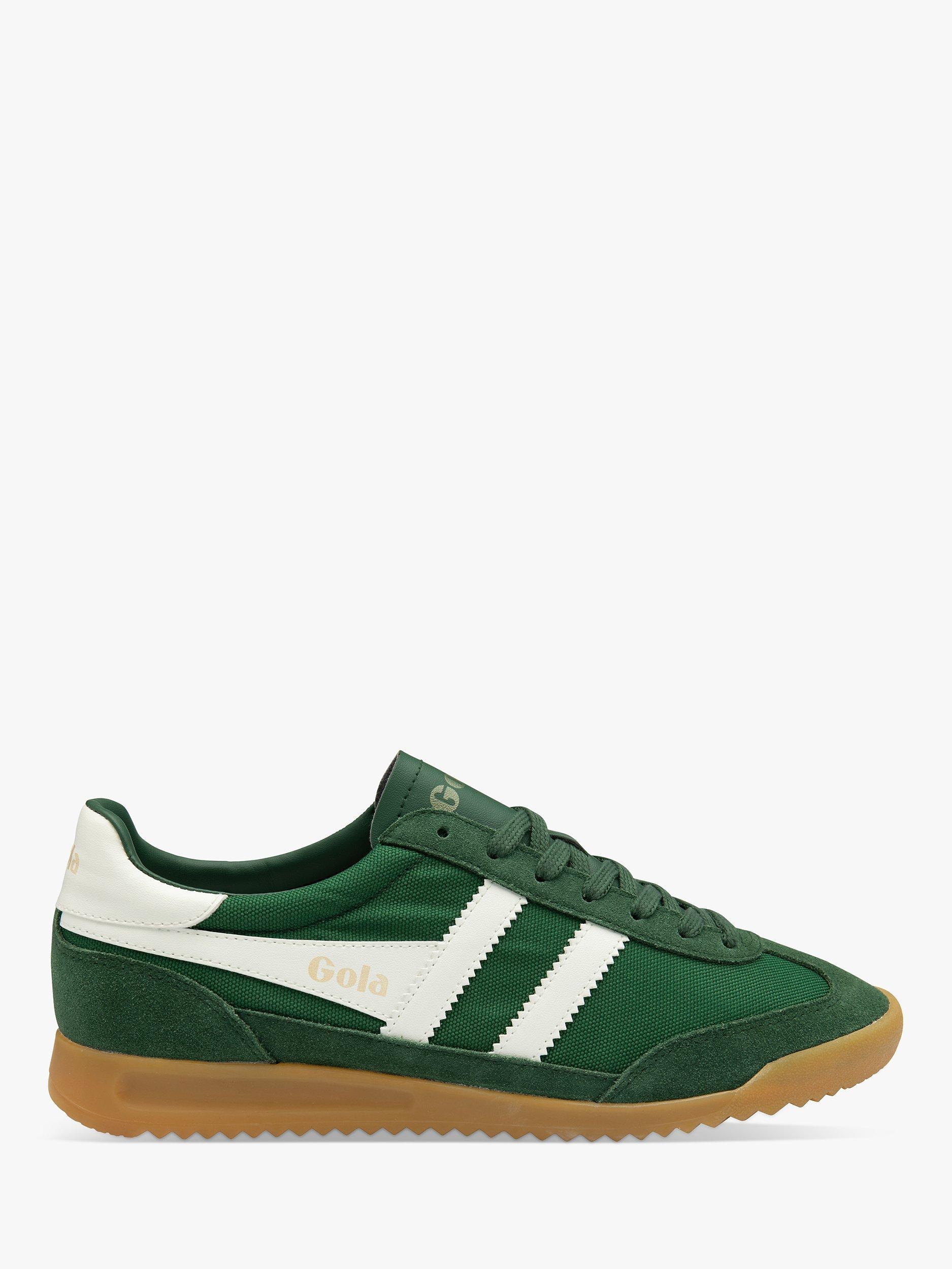 Product image 1 of 5, which shows Gola Classics Tornado Lace Up Trainers, Evergreen/Off White, 7