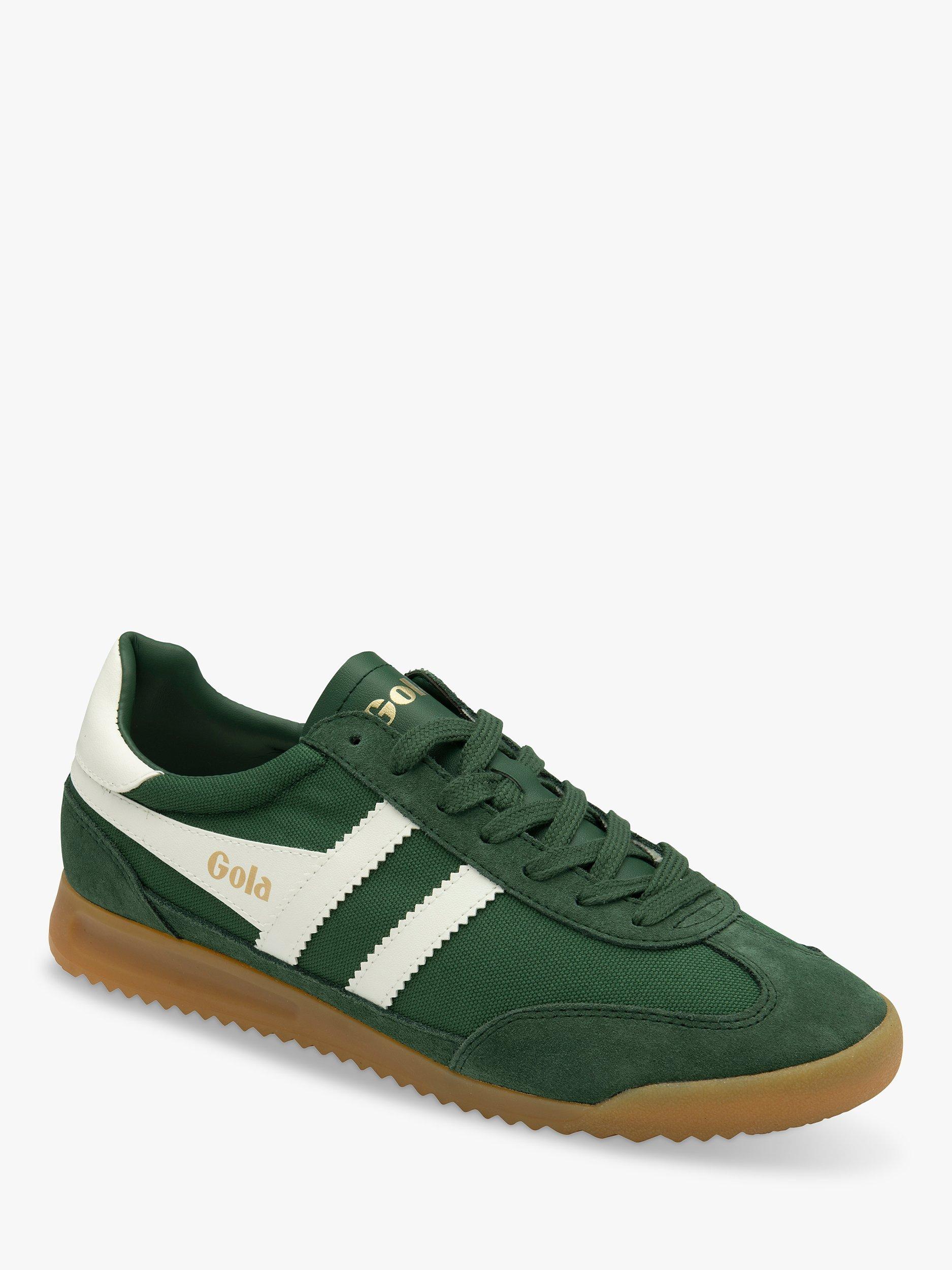 Product image 2 of 5, which shows Gola Classics Tornado Lace Up Trainers, Evergreen/Off White, 7